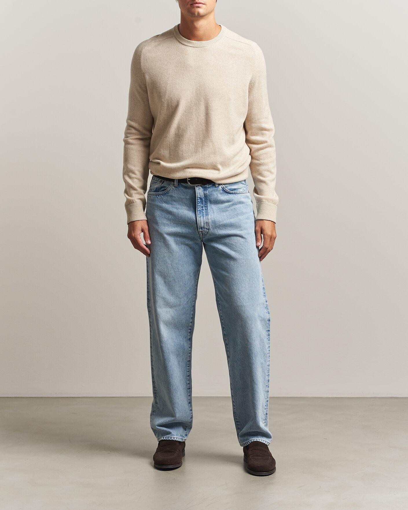 Hombres | Jerséis y prendas de punto | Morris | Wilfred Cashmere O-Neck Off White