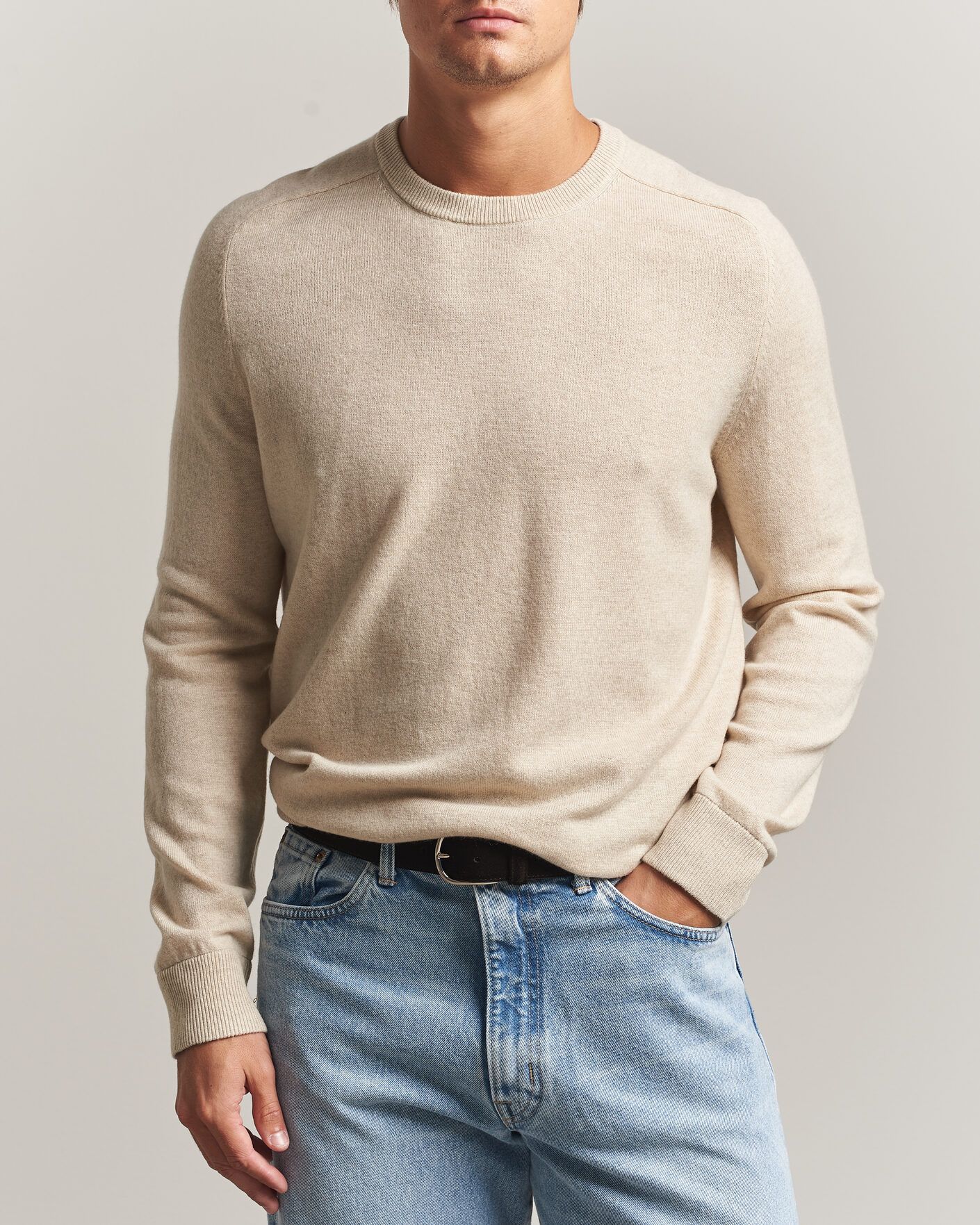 Hombres | Jerséis y prendas de punto | Morris | Wilfred Cashmere O-Neck Off White