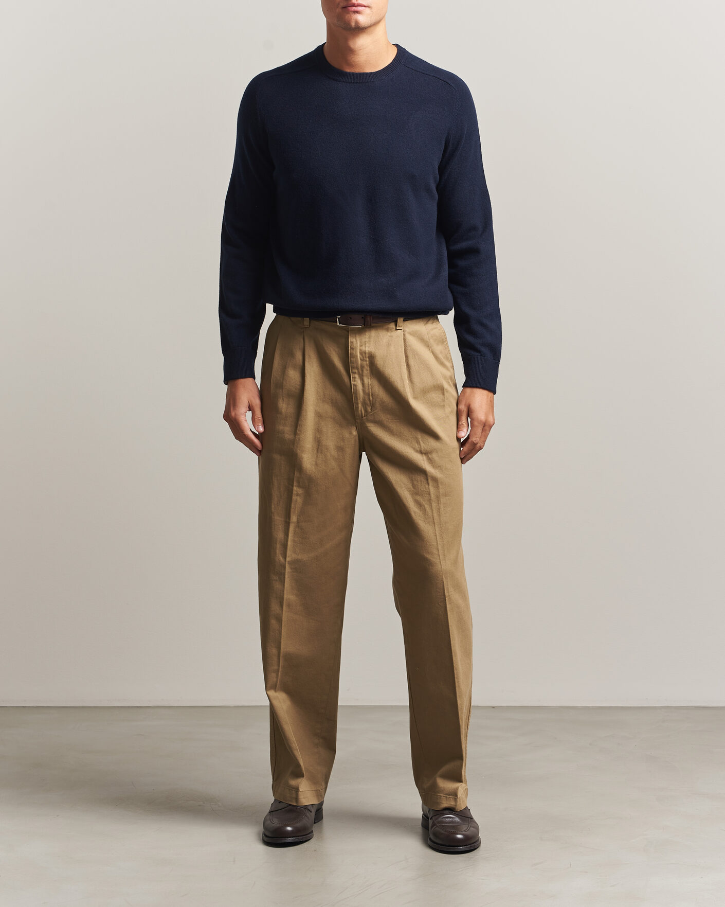 Hombres | Jerséis y prendas de punto | Morris | Wilfred Cashmere O-Neck Navy