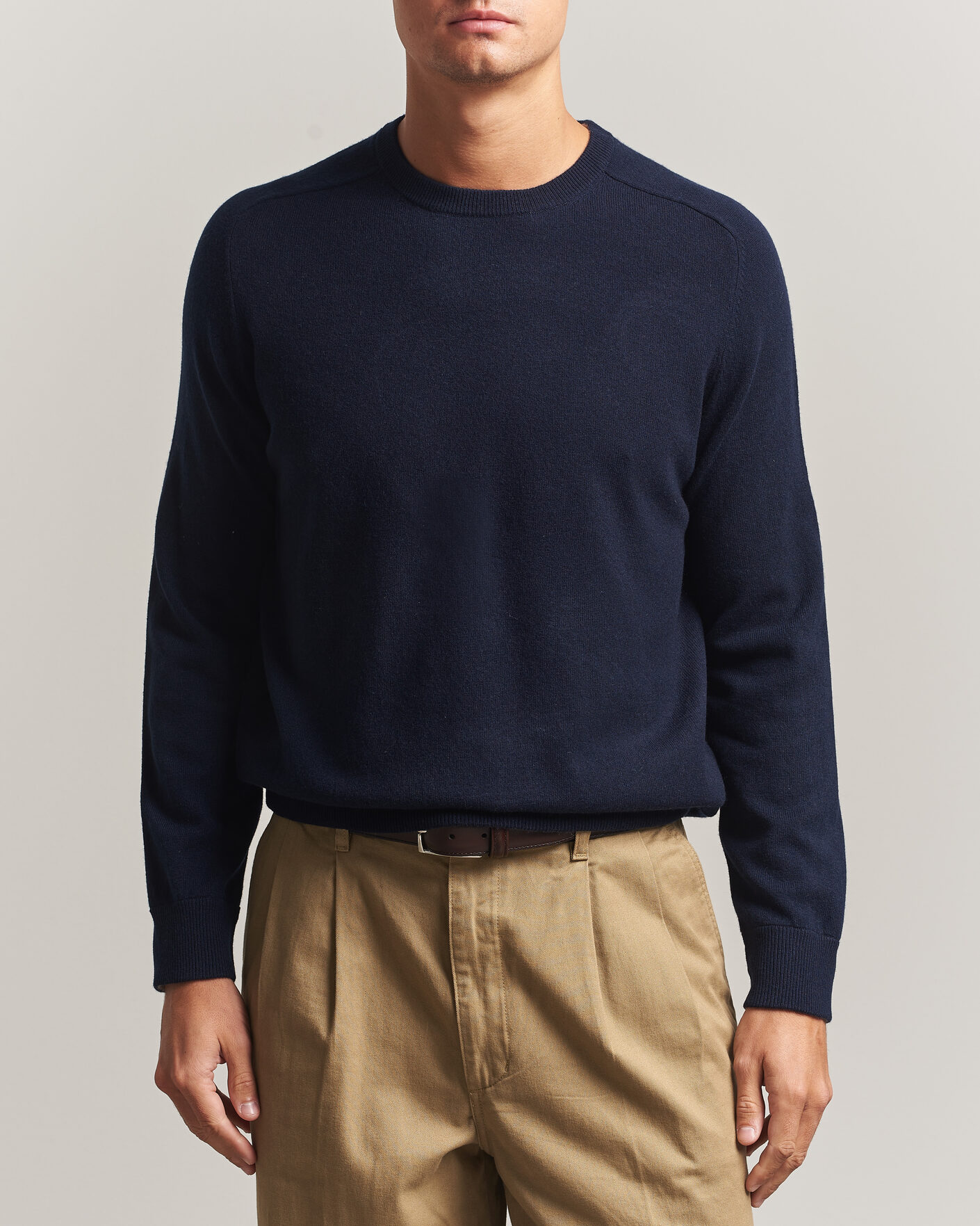 Hombres | Jerséis y prendas de punto | Morris | Wilfred Cashmere O-Neck Navy