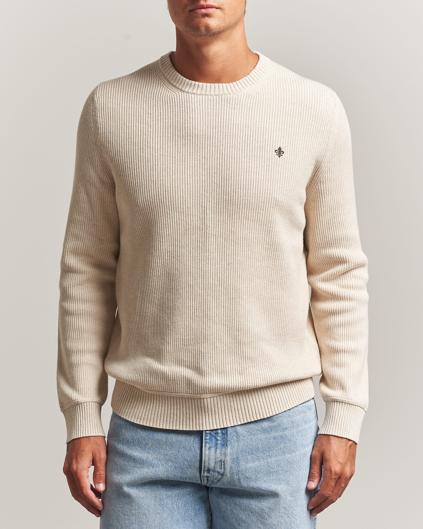 Hombres | Jerséis y prendas de punto | Morris | Colin O-Neck Khaki
