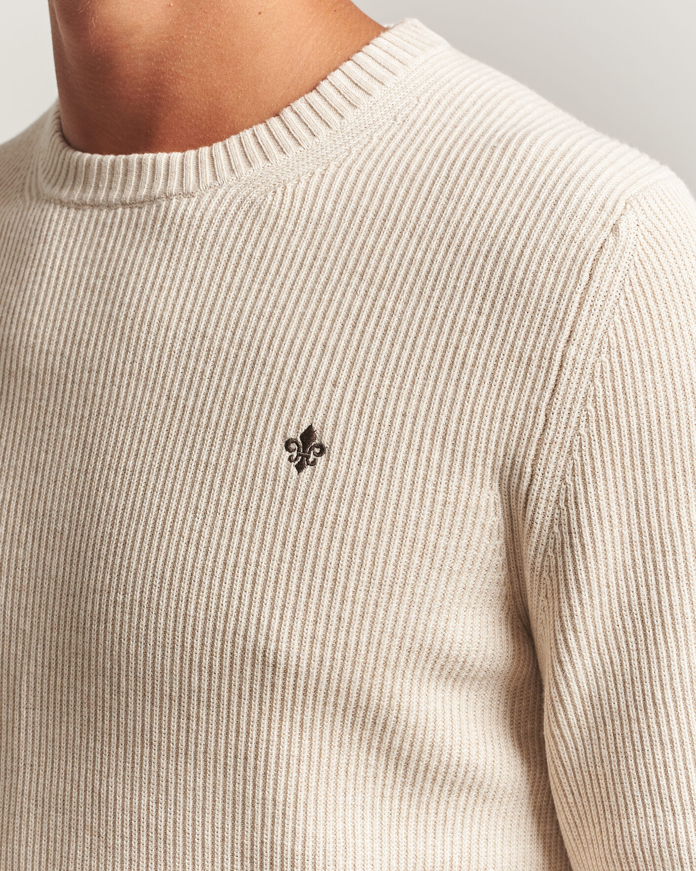Hombres | Jerséis y prendas de punto | Morris | Colin O-Neck Khaki