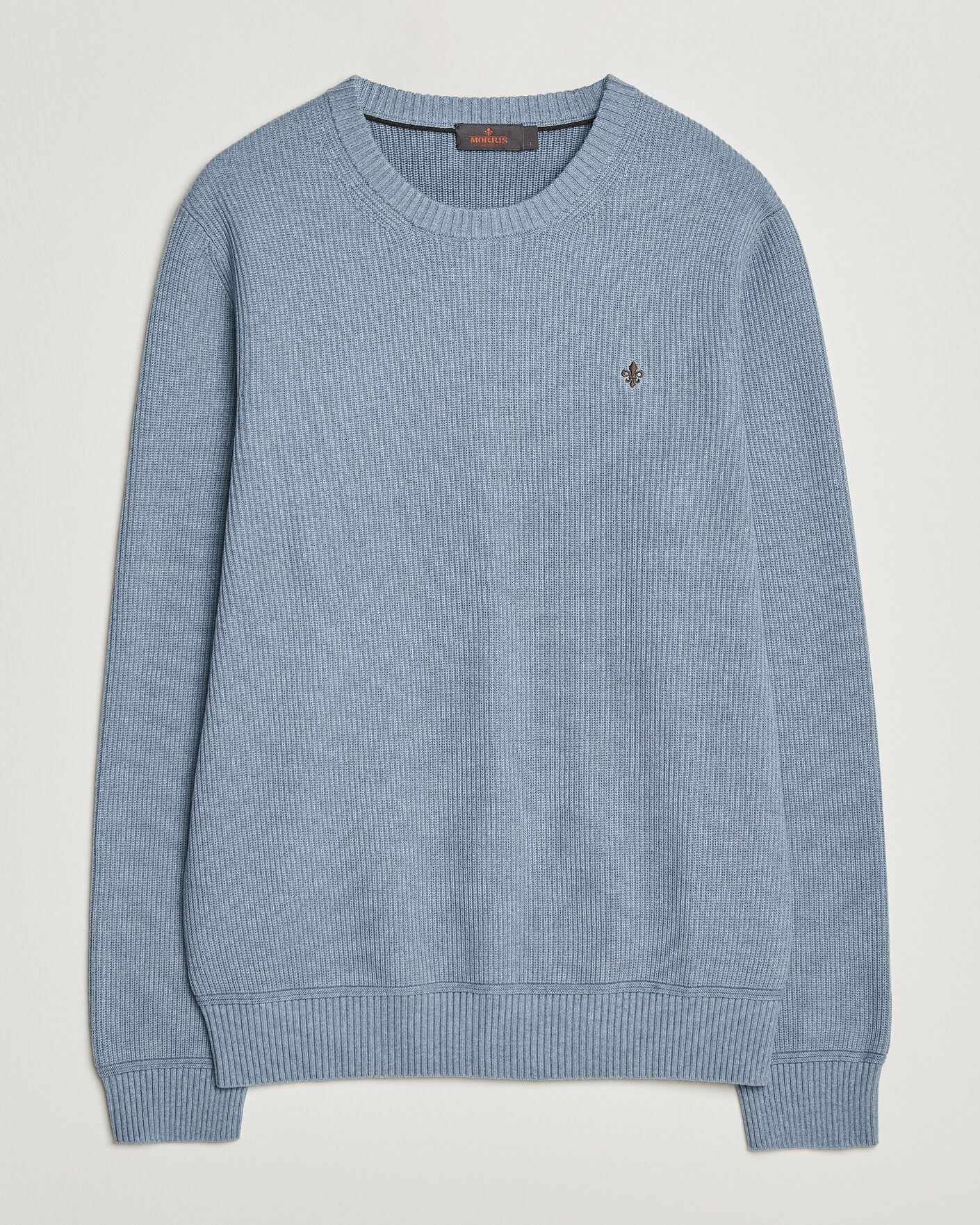 Hombres | Jerséis y prendas de punto | Morris | Colin O-Neck Light Blue