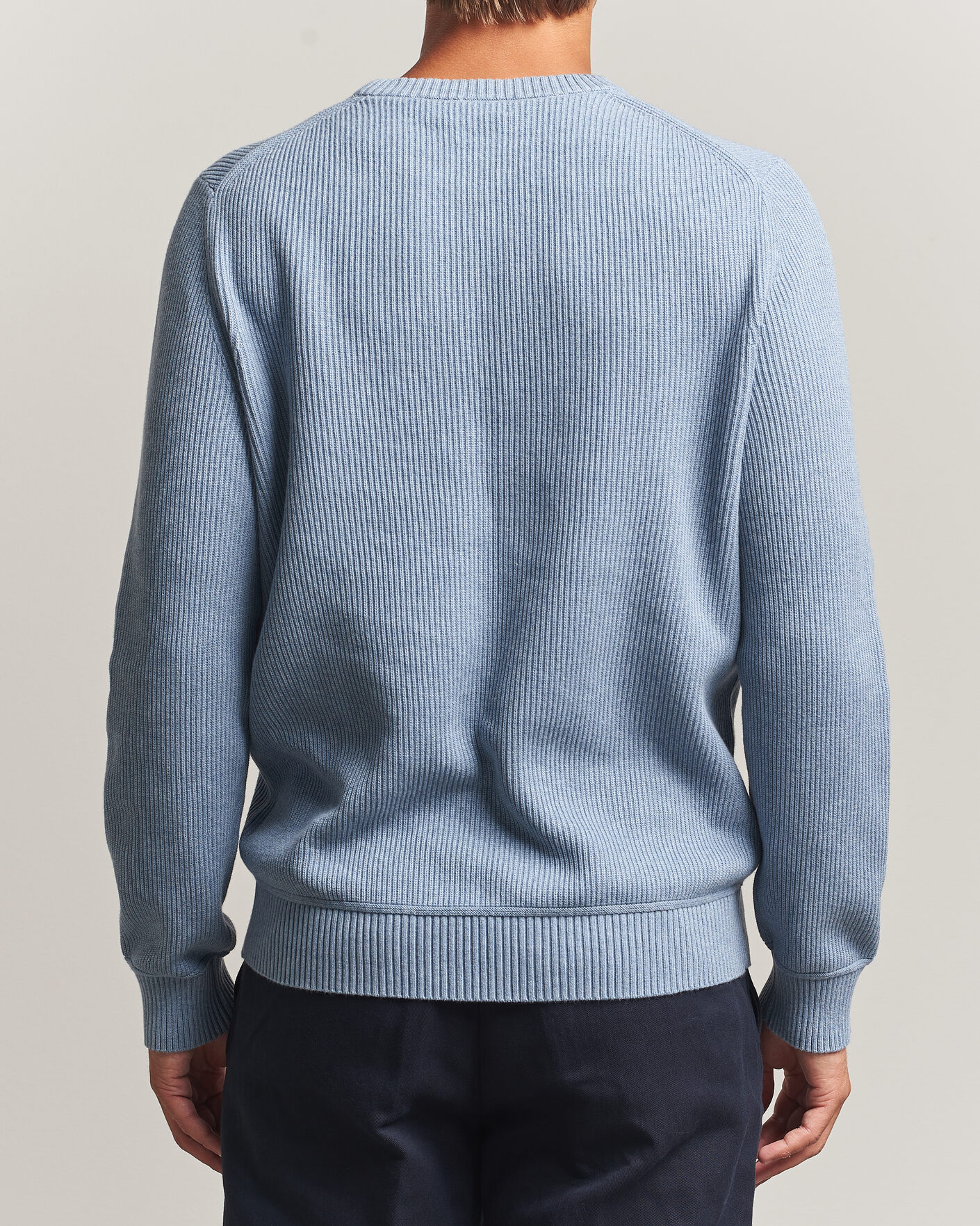 Hombres | Jerséis y prendas de punto | Morris | Colin O-Neck Light Blue