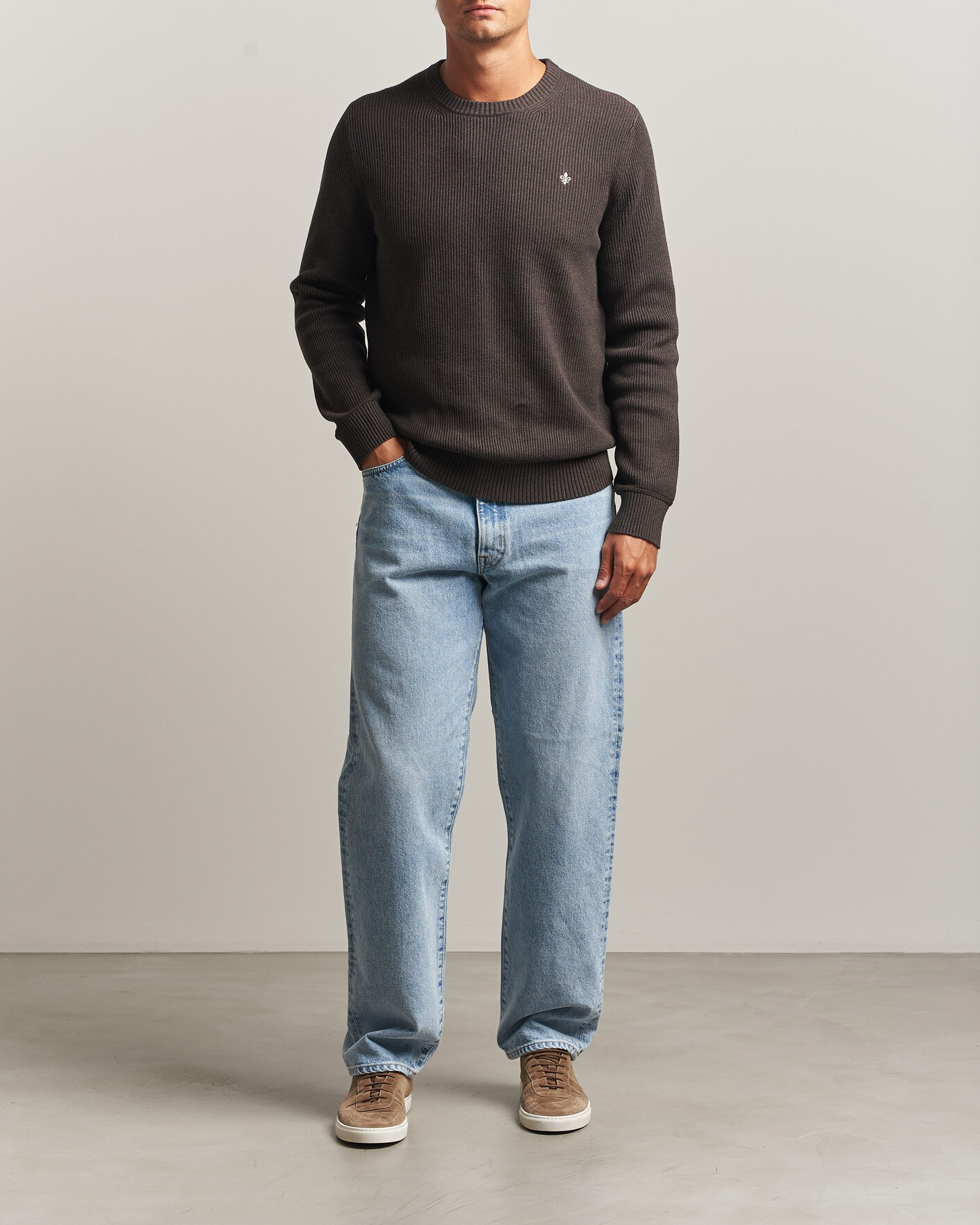 Hombres | Jerséis y prendas de punto | Morris | Colin O-Neck Brown
