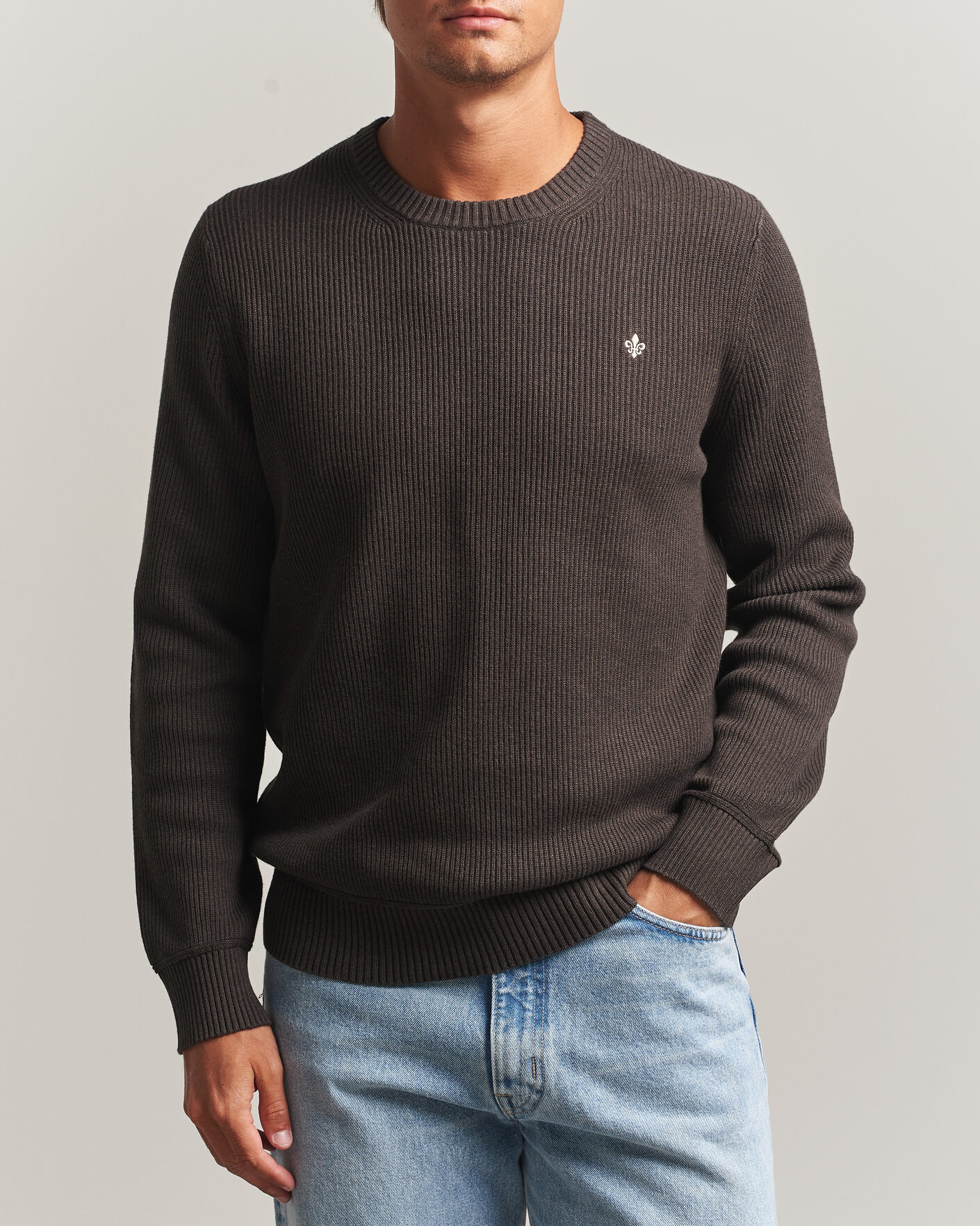Hombres | Jerséis y prendas de punto | Morris | Colin O-Neck Brown