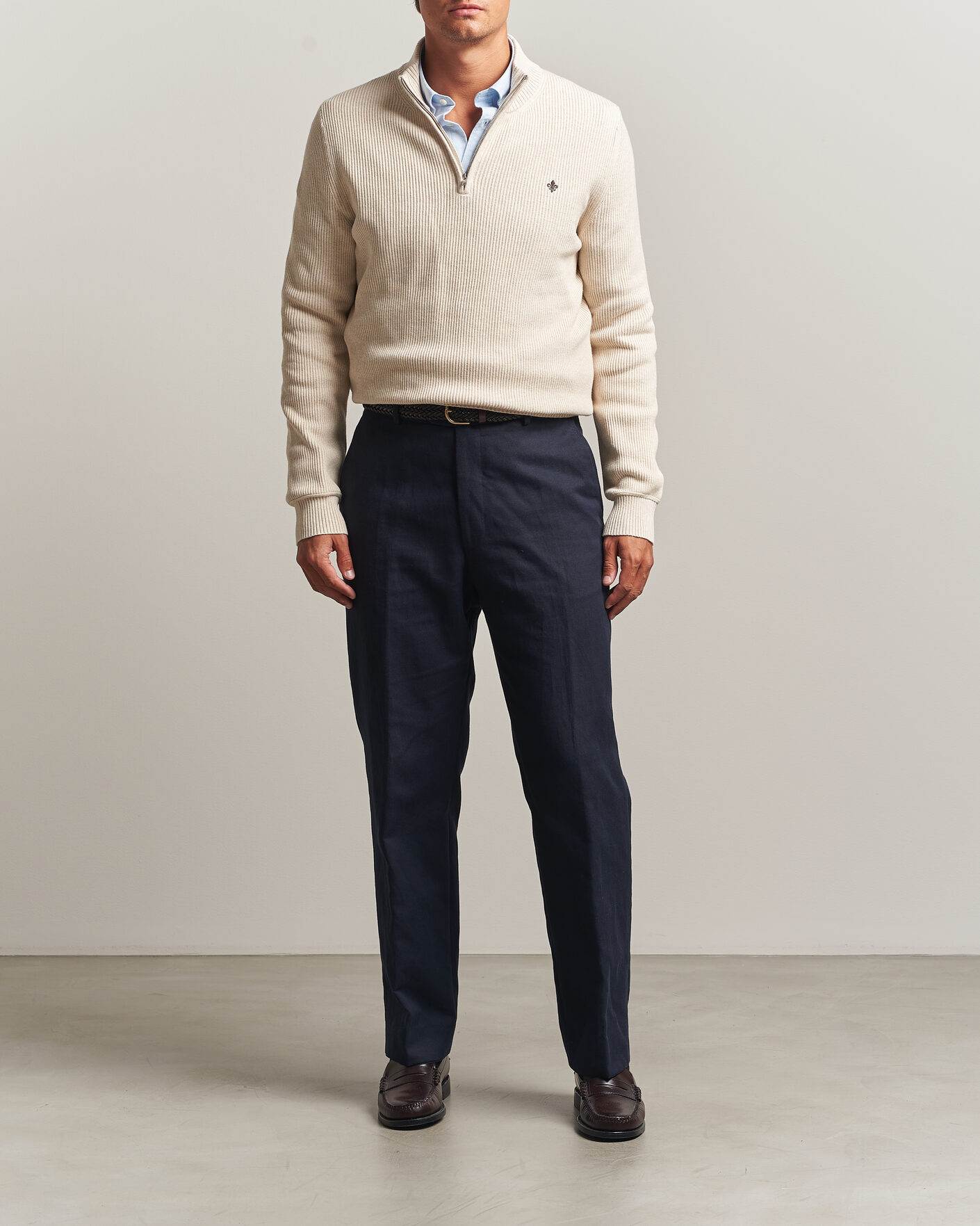 Hombres | Jerséis y prendas de punto | Morris | Colin Half Zip Khaki