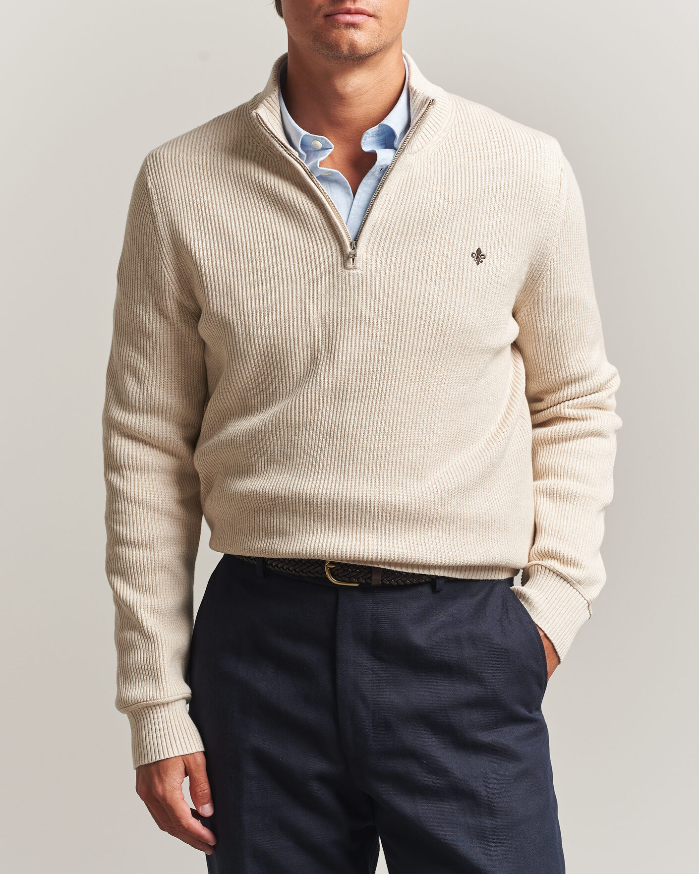 Hombres | Jerséis y prendas de punto | Morris | Colin Half Zip Khaki