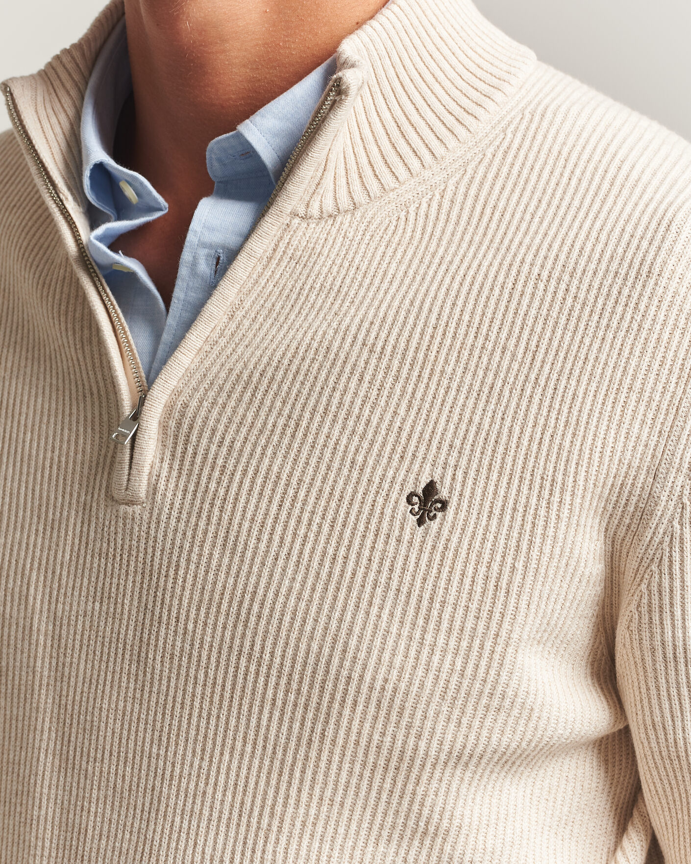 Hombres | Jerséis y prendas de punto | Morris | Colin Half Zip Khaki