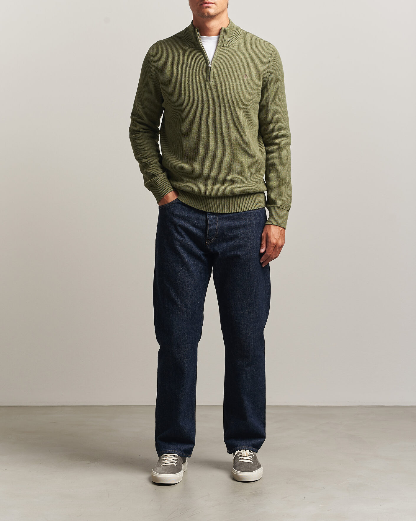 Hombres | Jerséis y prendas de punto | Morris | Colin Half Zip Olive