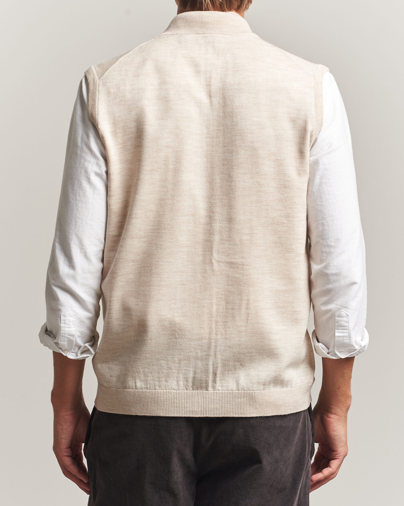 Hombres | Jerséis y prendas de punto | Morris | Merino Zip Vest Off White