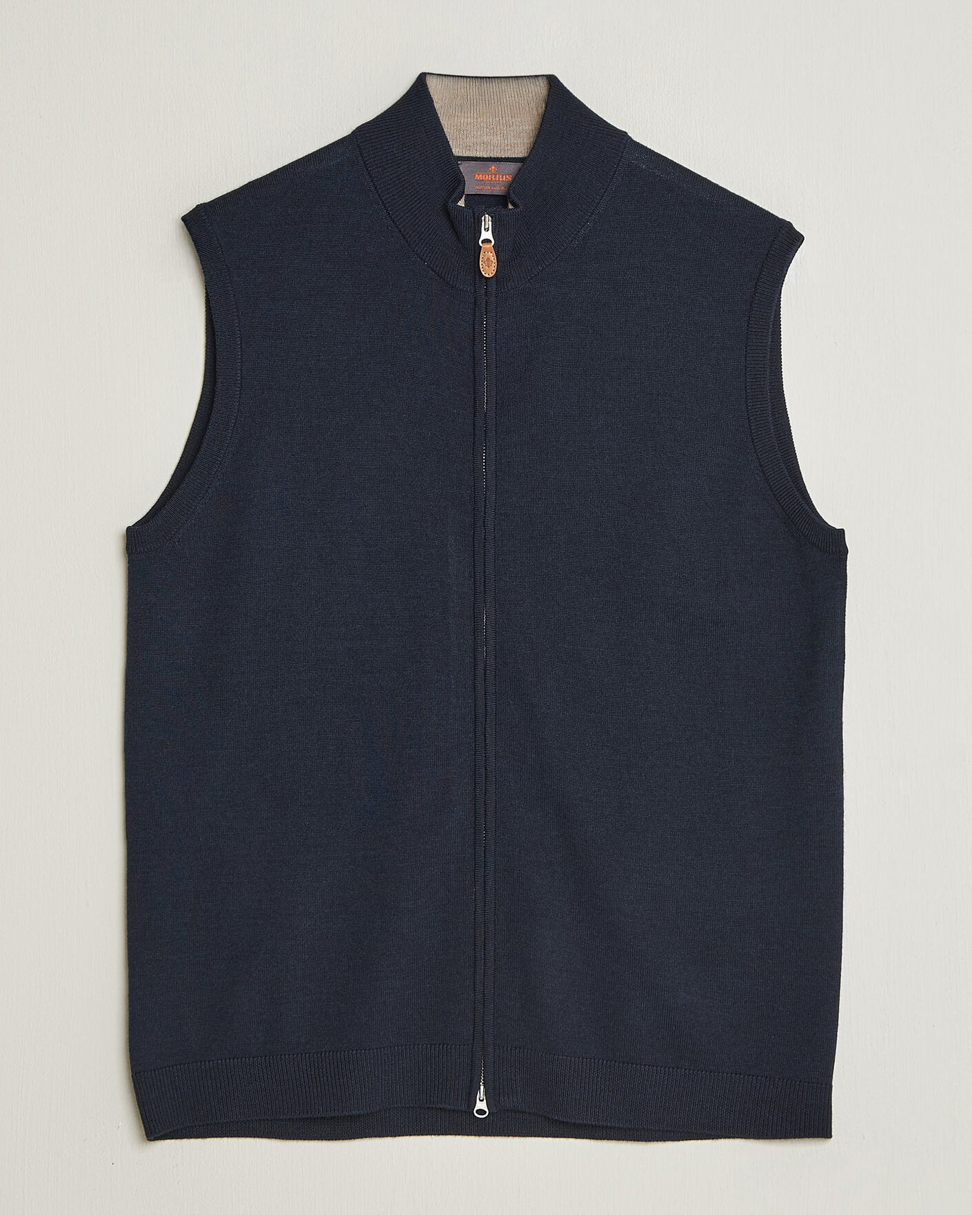 Hombres | Jerséis y prendas de punto | Morris | Merino Zip Vest Navy