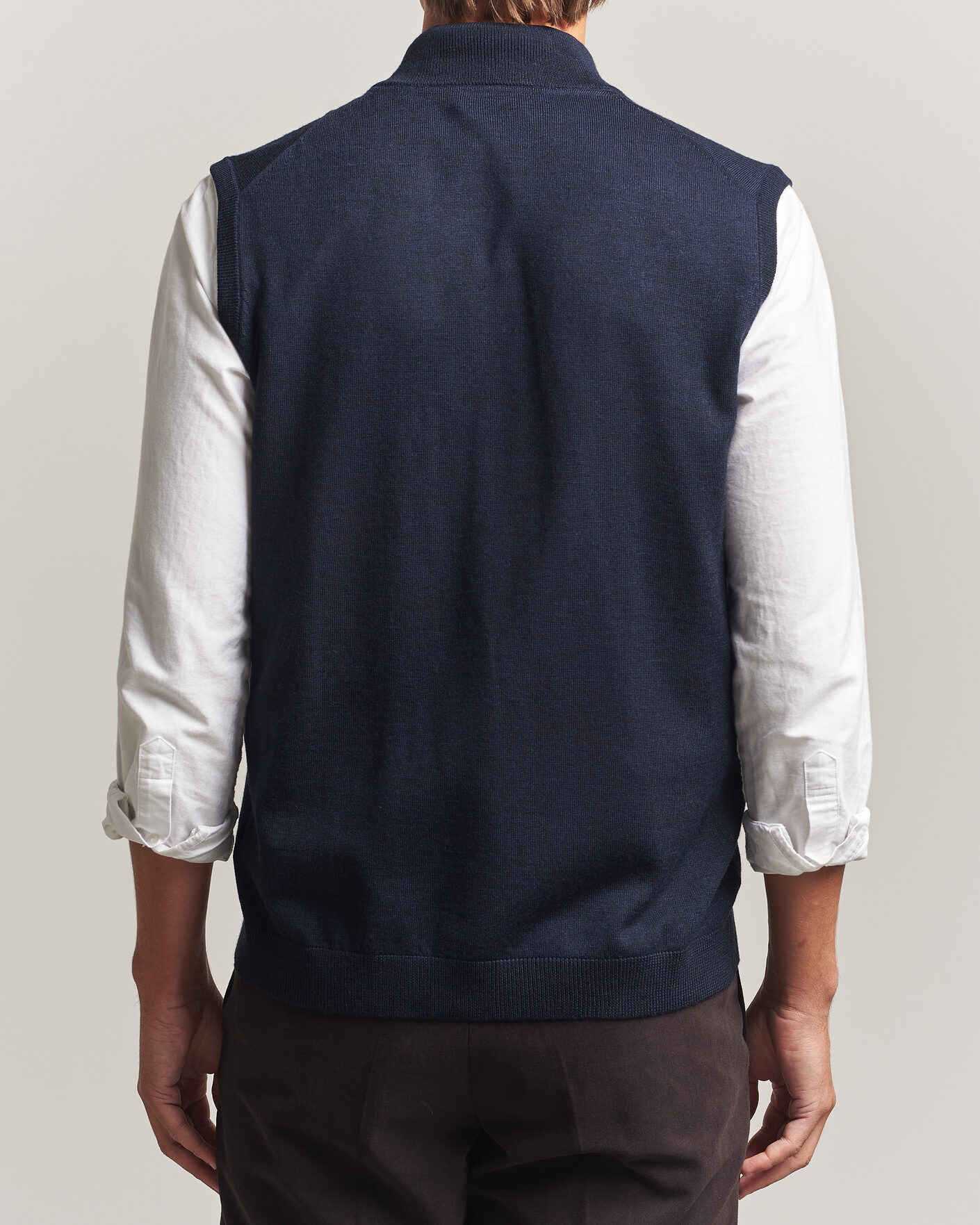 Hombres | Jerséis y prendas de punto | Morris | Merino Zip Vest Navy