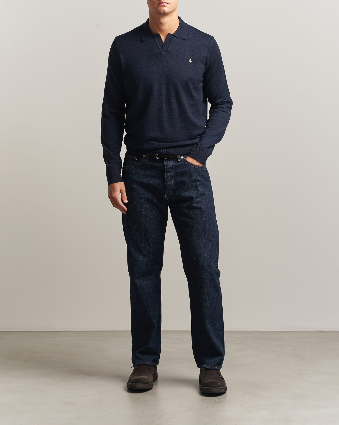 Hombres | Jerséis y prendas de punto | Morris | Merino Resort Polo Navy