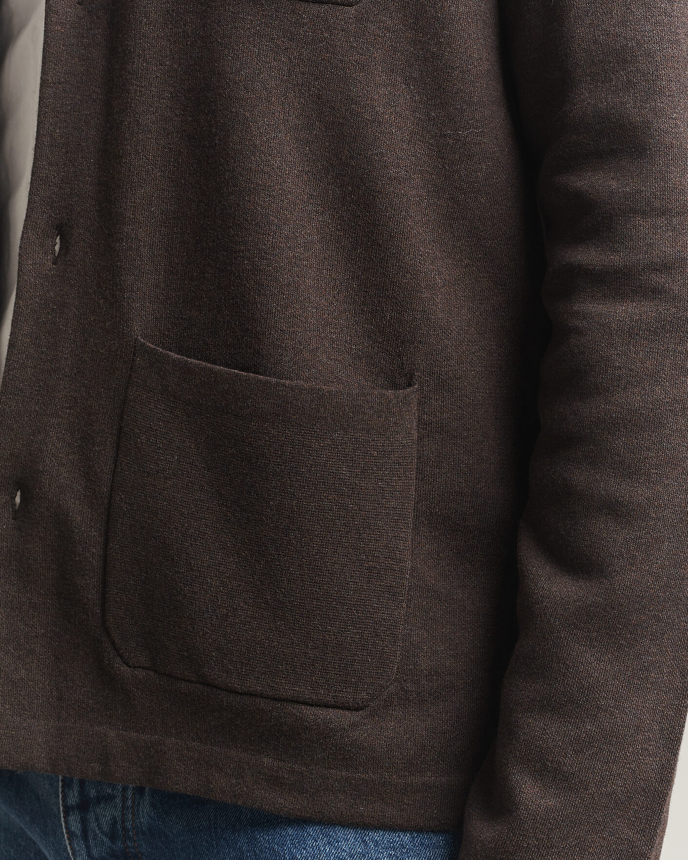 Hombres | Jerséis y prendas de punto | Morris | Dudley Knitted Overshirt Brown