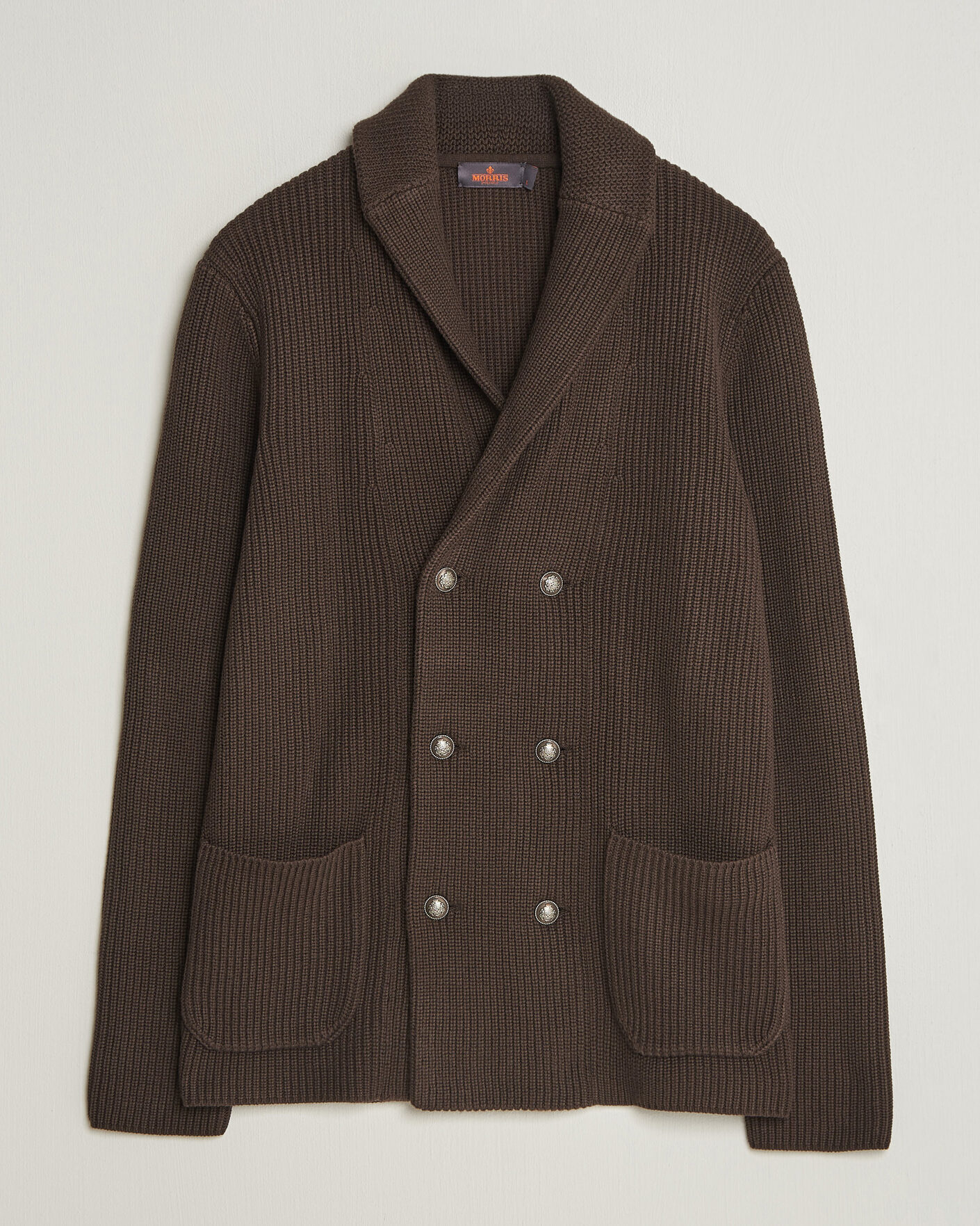 Hombres | Jerséis y prendas de punto | Morris | Brayden DB Shawl Cardigan Brown