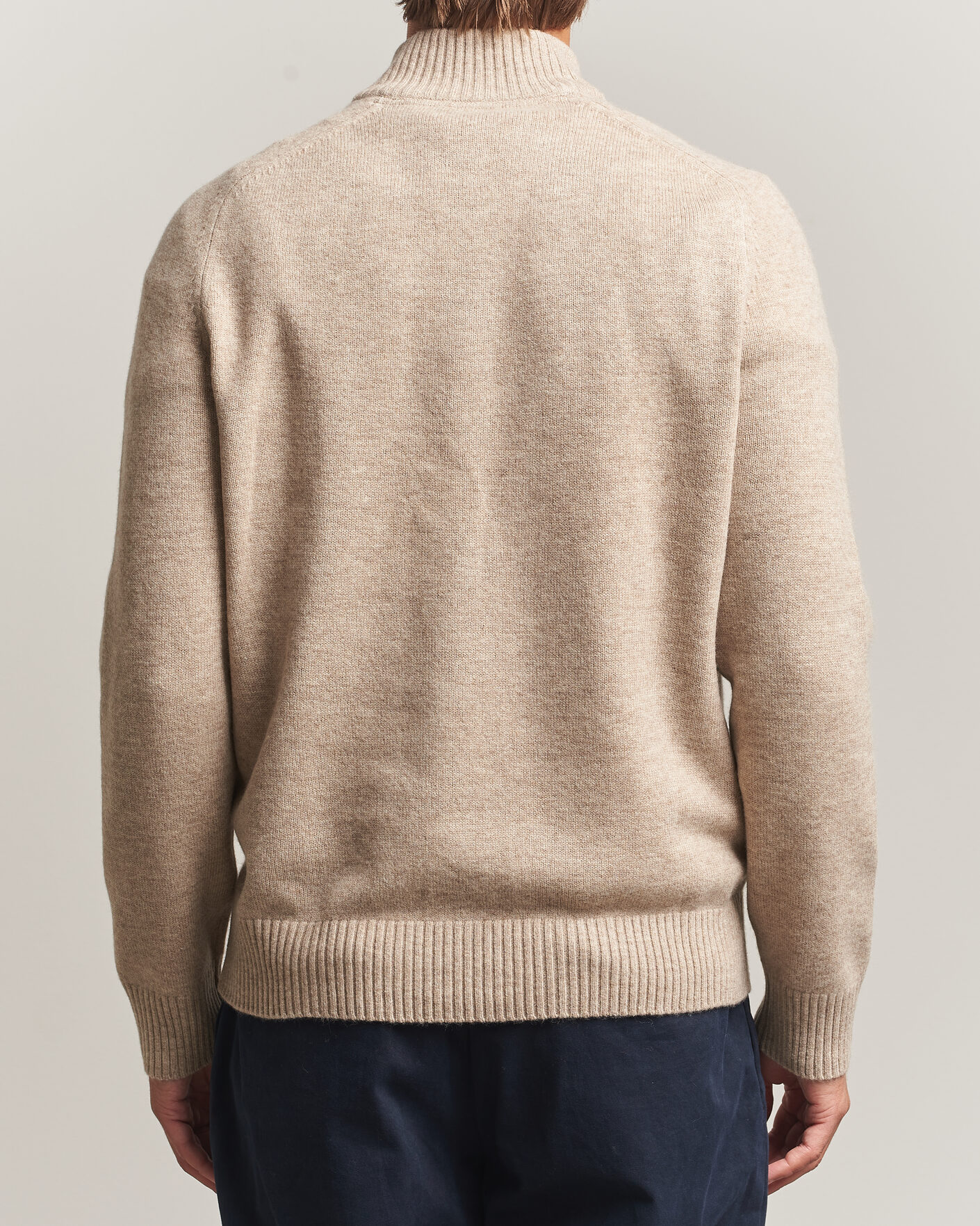 Hombres | Jerséis y prendas de punto | Morris | Hertford Lambswool Half Zip Khaki