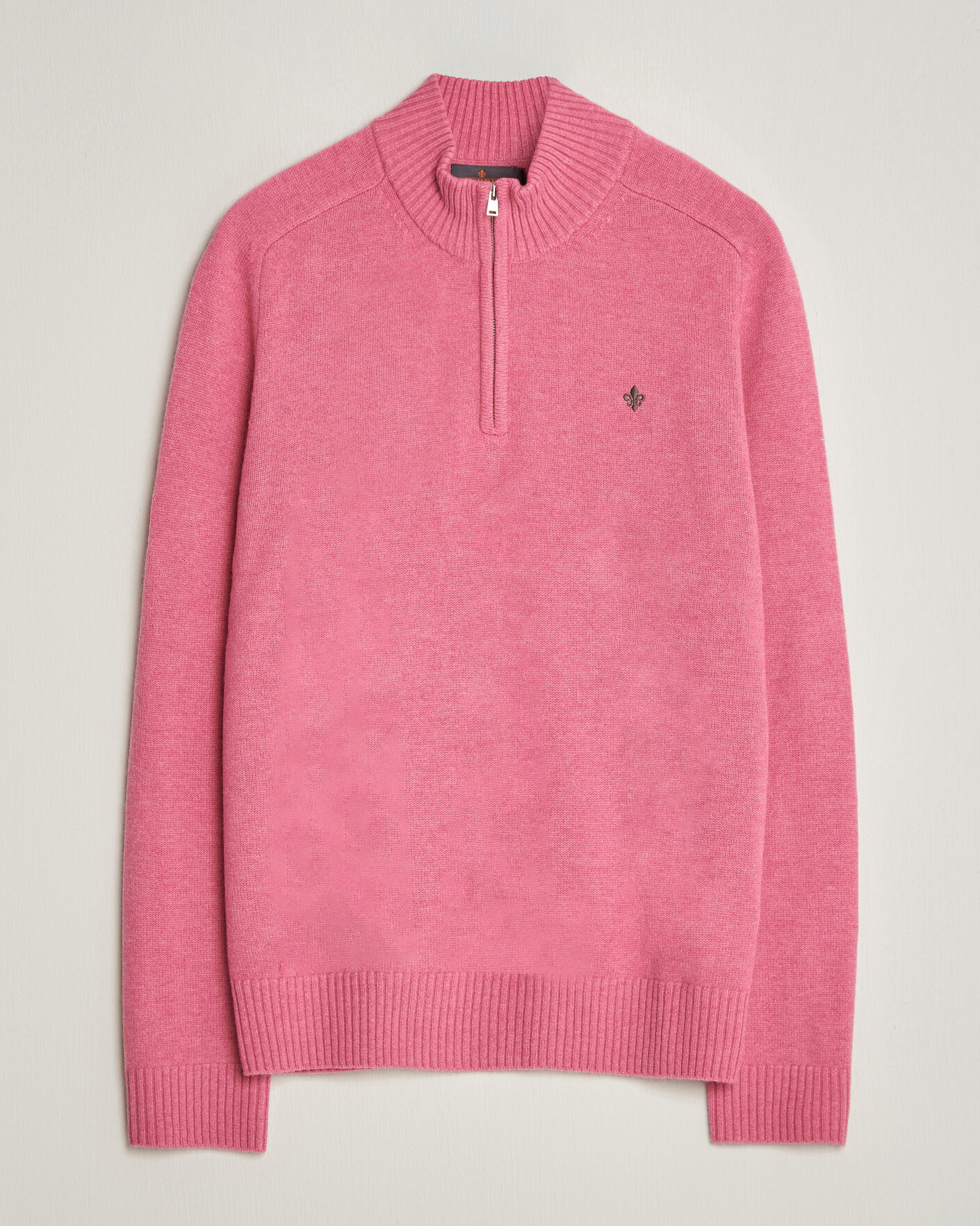 Hombres | Jerséis y prendas de punto | Morris | Hertford Lambswool Half Zip Cerise
