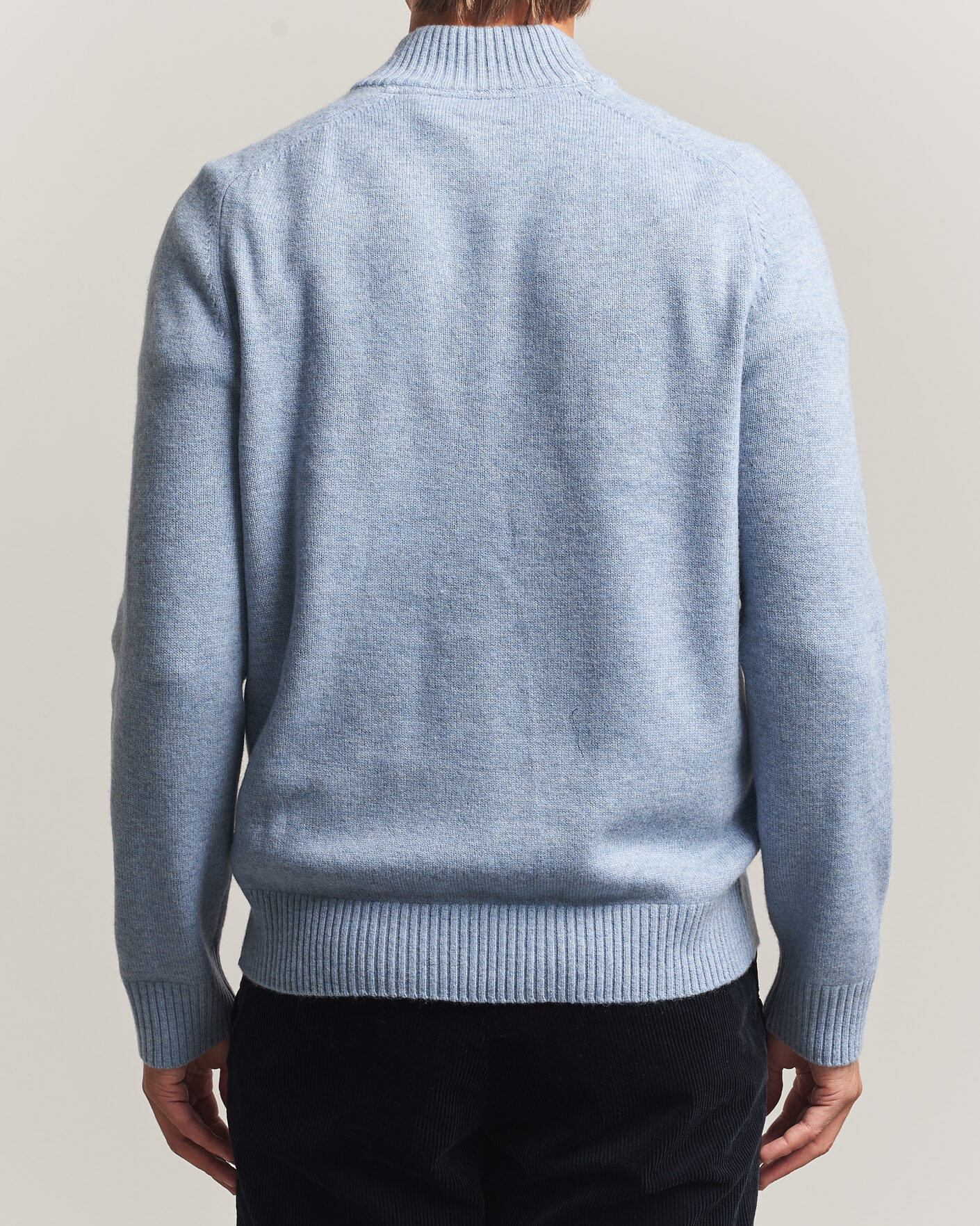 Hombres | Jerséis y prendas de punto | Morris | Hertford Lambswool Half Zip Blue
