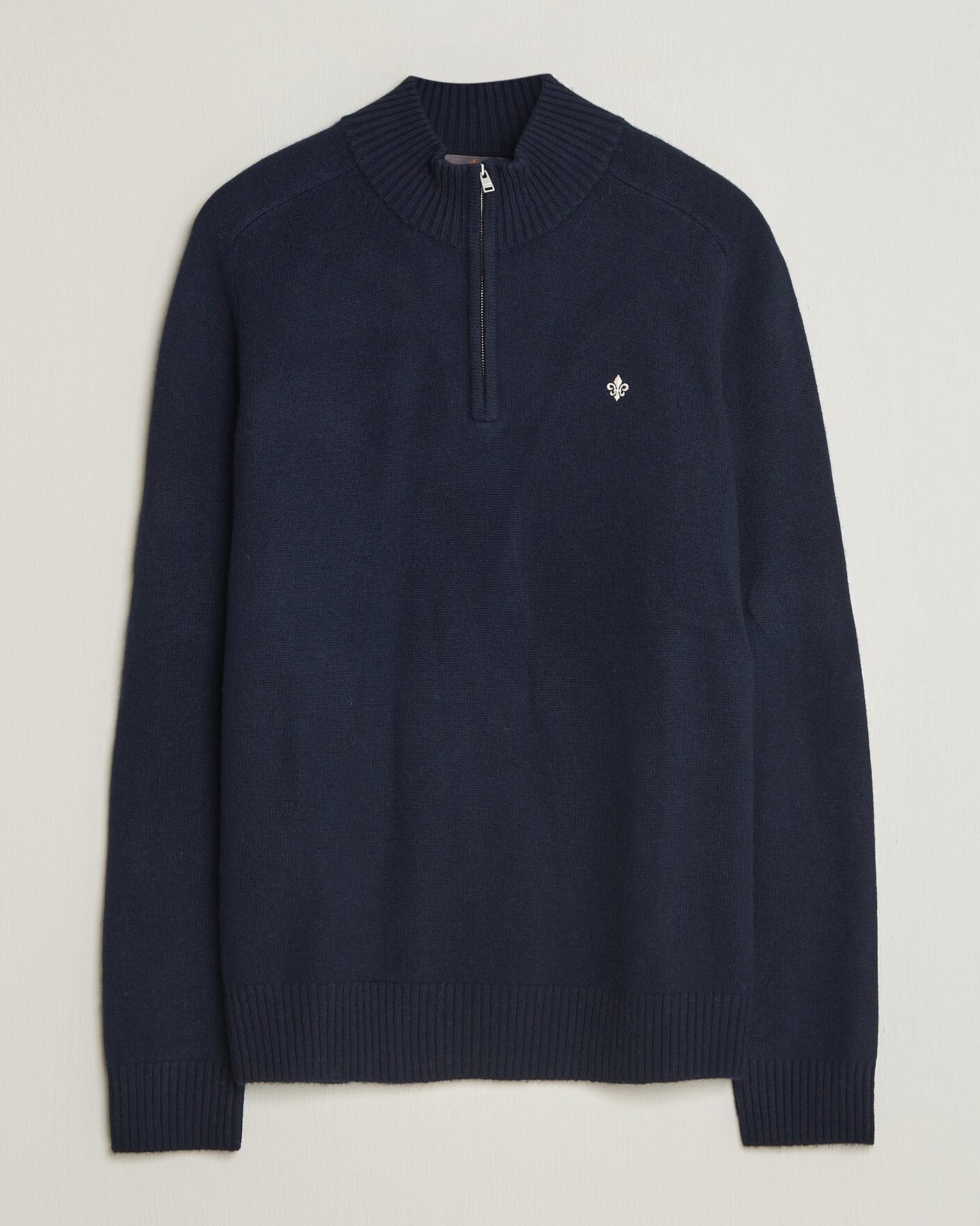 Hombres | Jerséis y prendas de punto | Morris | Hertford Lambswool Half Zip Navy