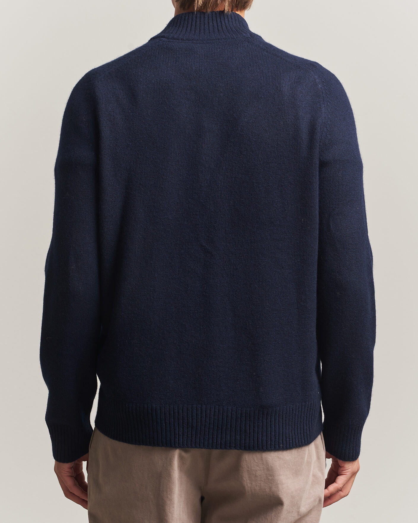Hombres | Jerséis y prendas de punto | Morris | Hertford Lambswool Half Zip Navy