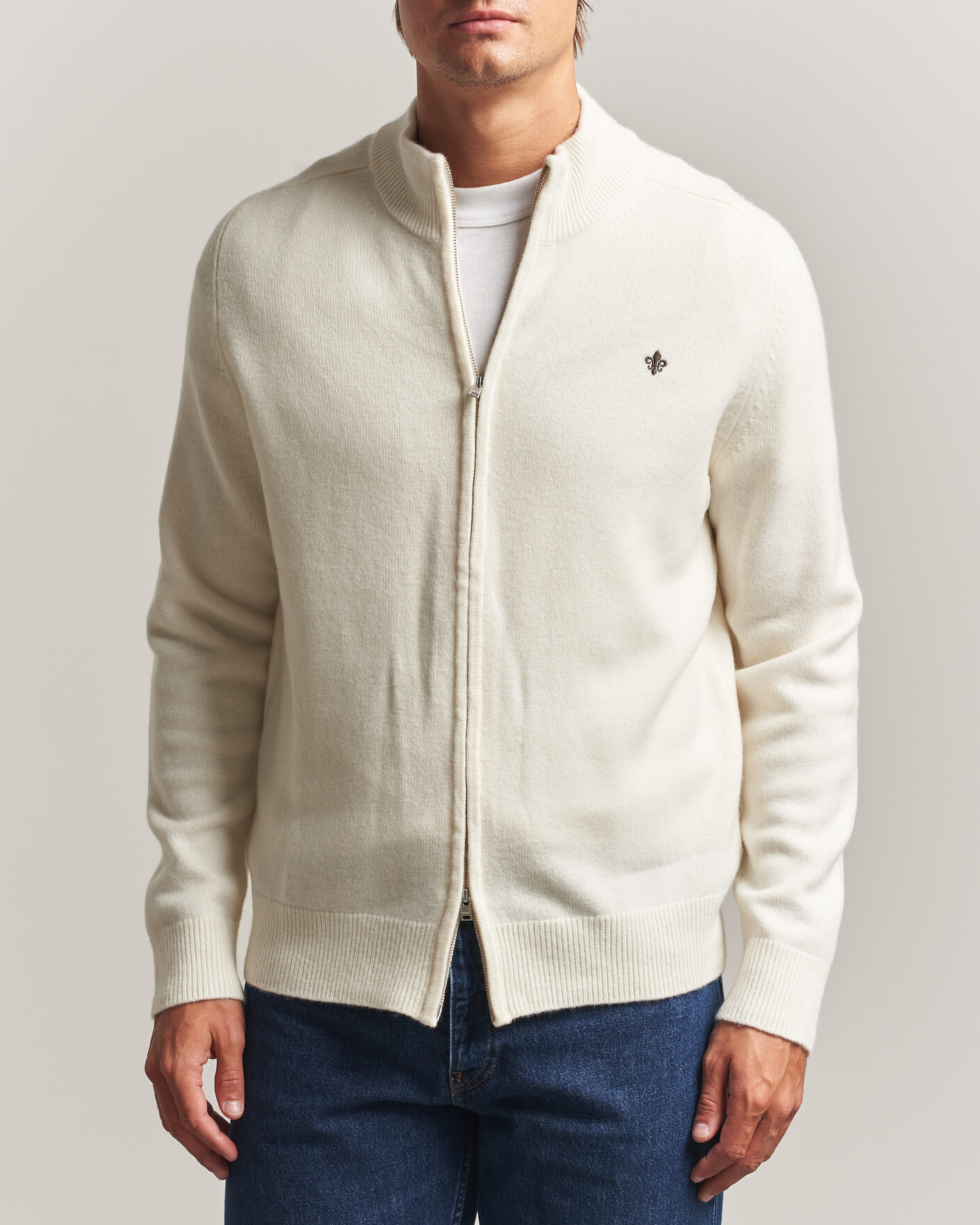Hombres | Jerséis y prendas de punto | Morris | Hertford Zip Cardigan Off White
