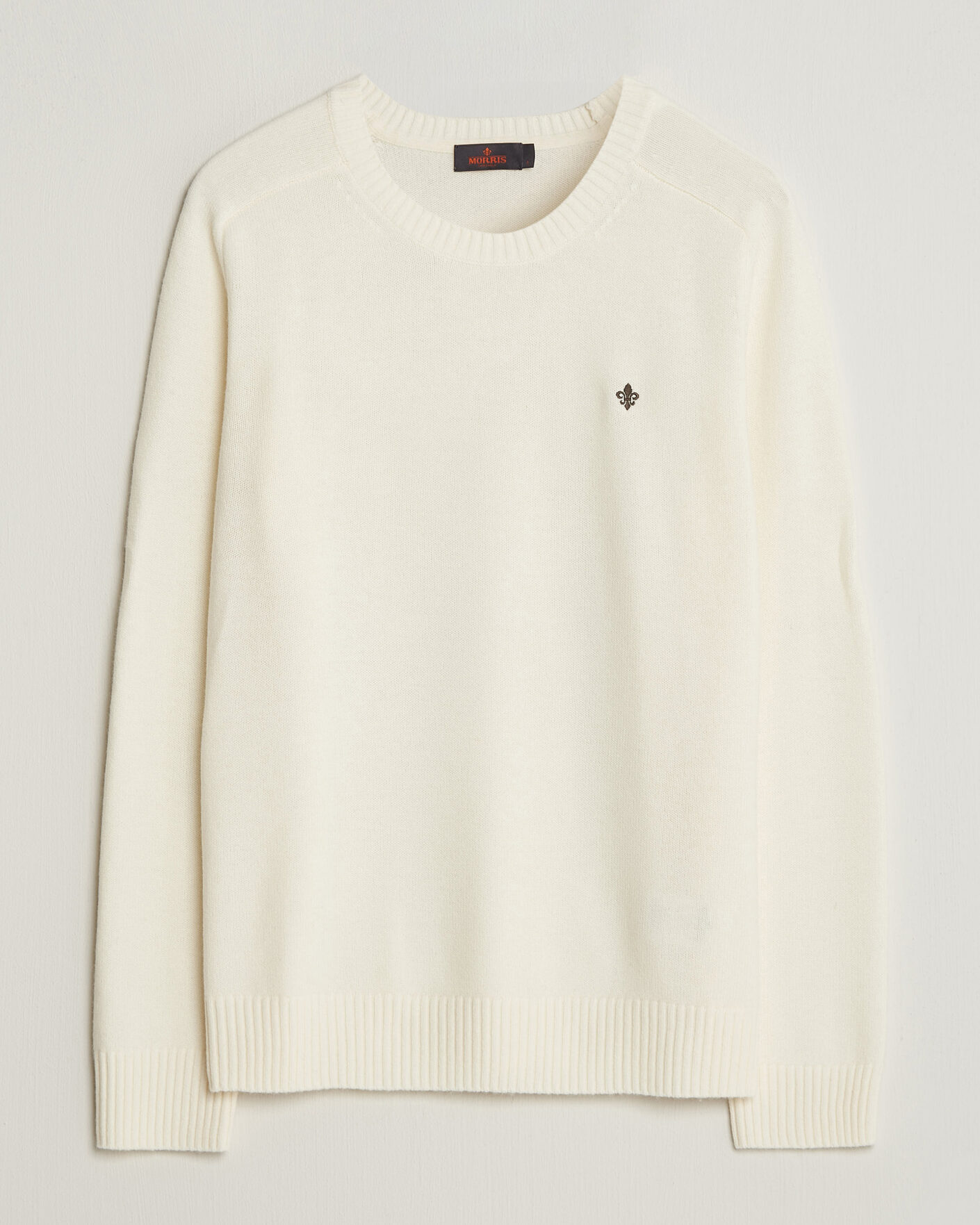 Hombres | Jerséis y prendas de punto | Morris | Hertford Lambswool Crew Neck Off White