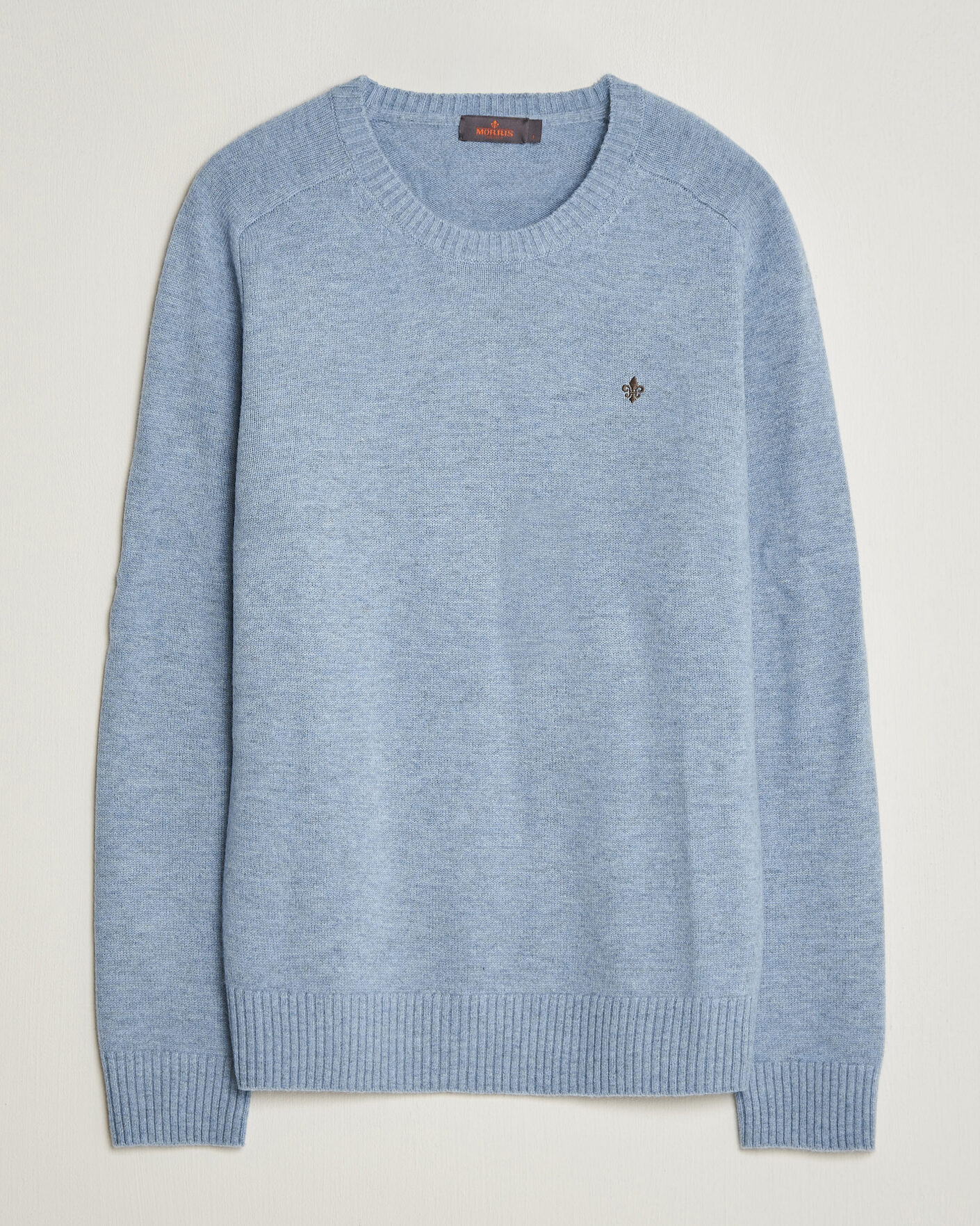 Hombres | Jerséis y prendas de punto | Morris | Hertford Lambswool Crew Neck Blue