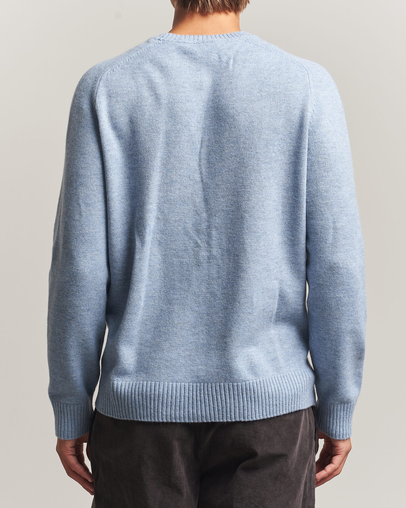 Hombres | Jerséis y prendas de punto | Morris | Hertford Lambswool Crew Neck Blue