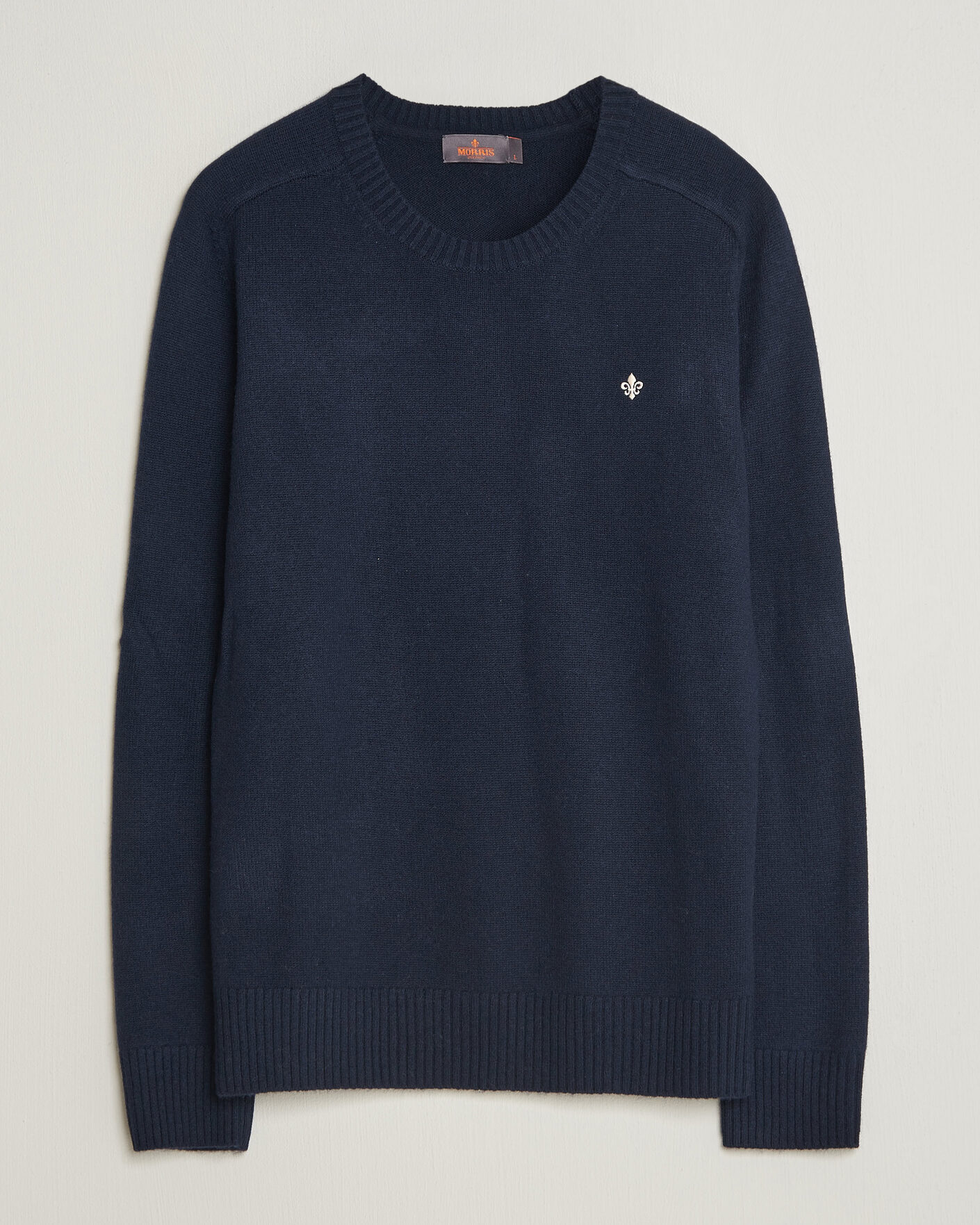 Hombres | Jerséis y prendas de punto | Morris | Hertford Lambswool Crew Neck Navy