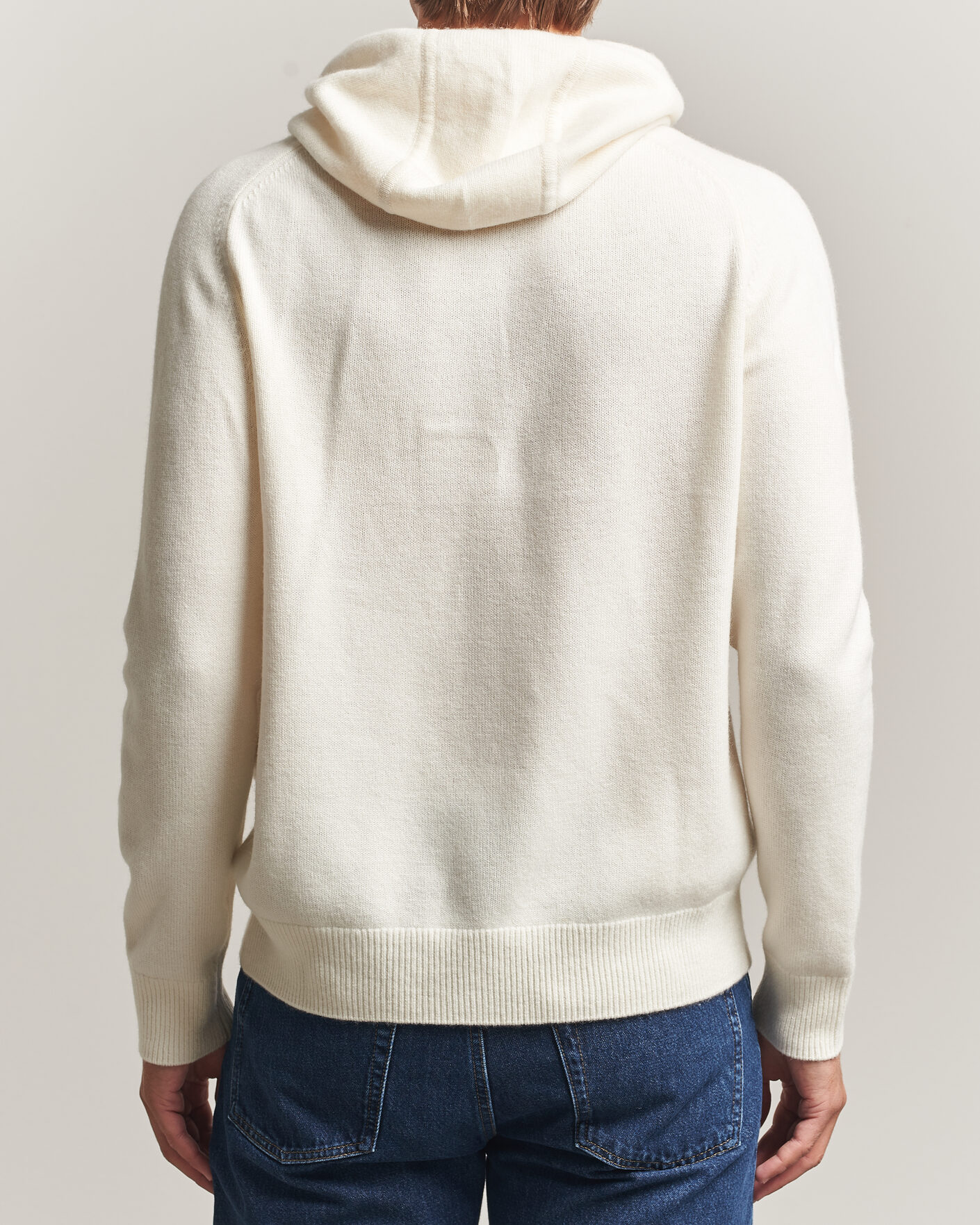 Hombres | Jerséis y prendas de punto | Morris | Hertford Lambswool Hoodie Off White