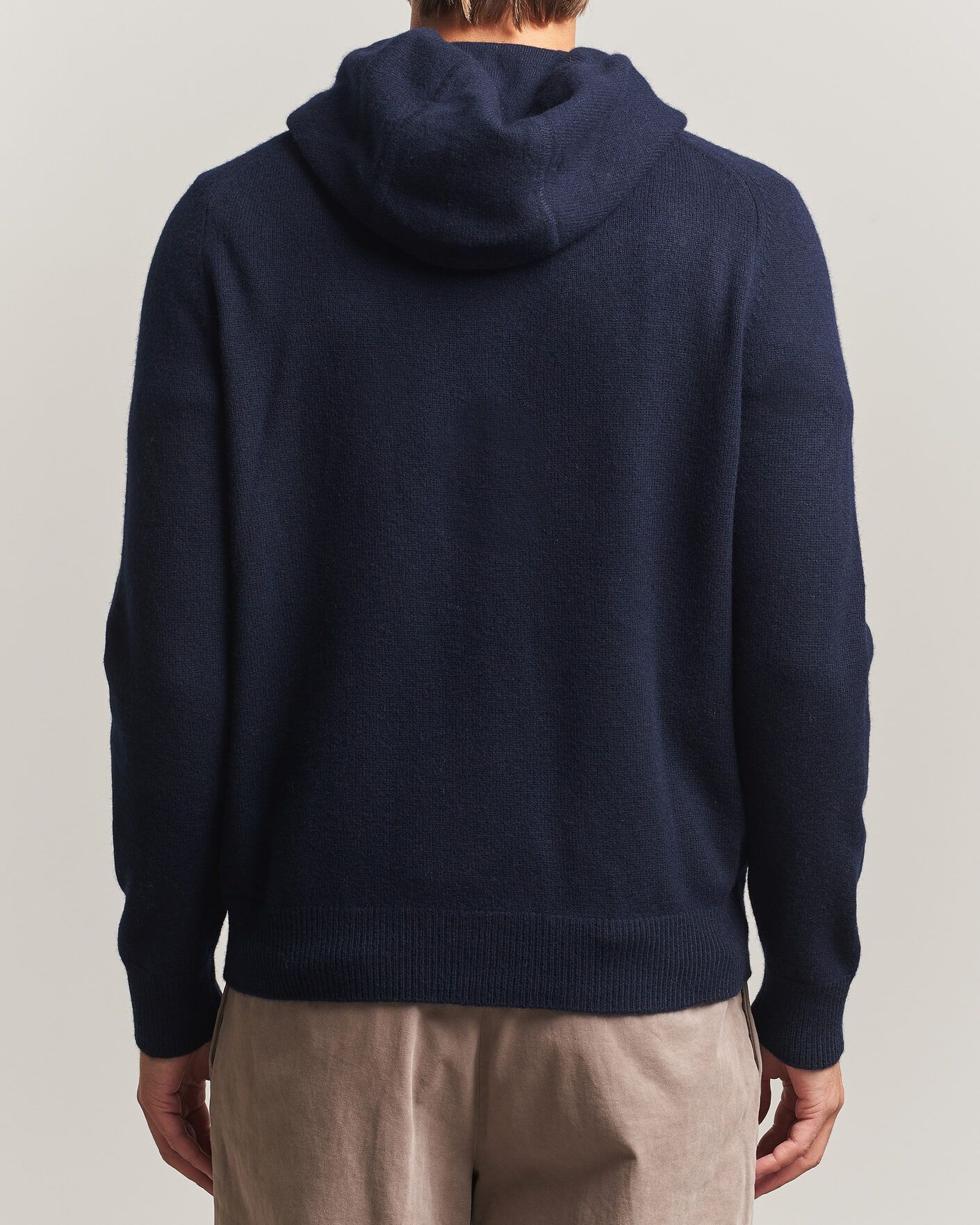 Hombres | Jerséis y prendas de punto | Morris | Hertford Lambswool Hoodie Navy