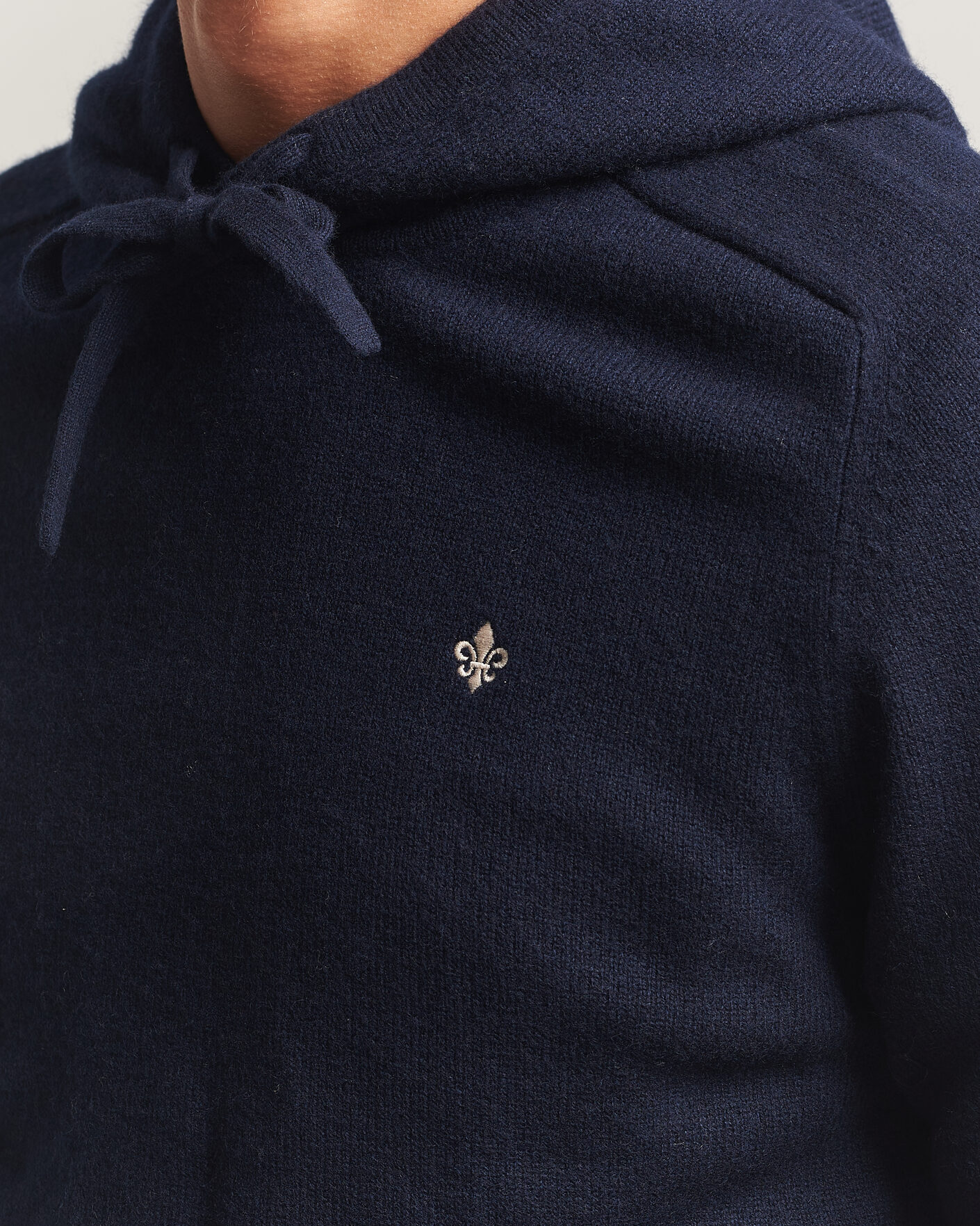 Hombres | Jerséis y prendas de punto | Morris | Hertford Lambswool Hoodie Navy