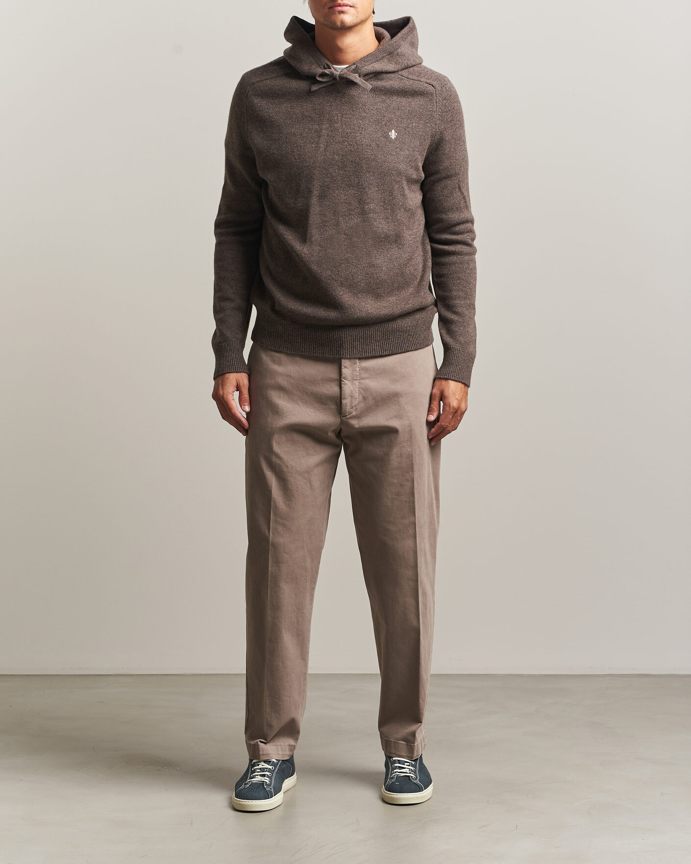 Hombres | Jerséis y prendas de punto | Morris | Hertford Lambswool Hoodie Brown