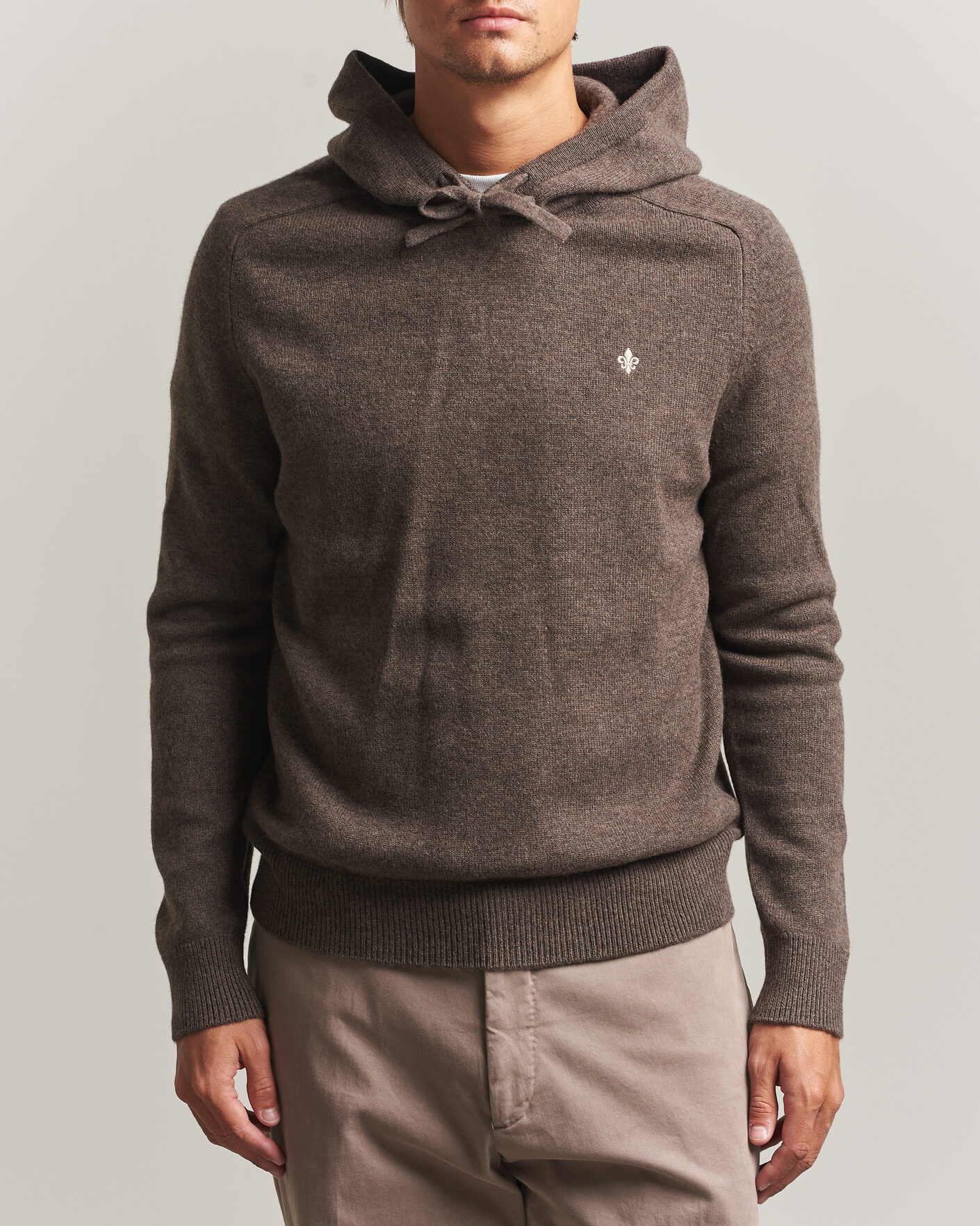 Hombres | Jerséis y prendas de punto | Morris | Hertford Lambswool Hoodie Brown