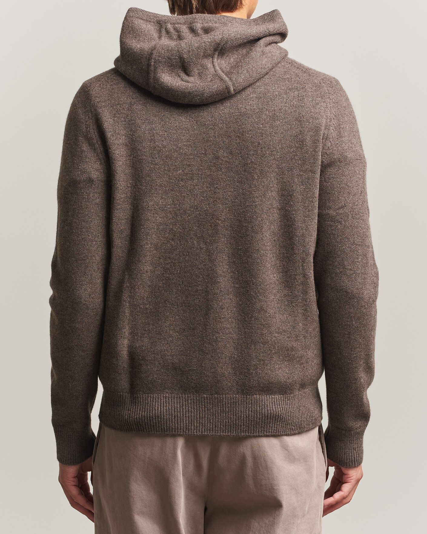Hombres | Jerséis y prendas de punto | Morris | Hertford Lambswool Hoodie Brown