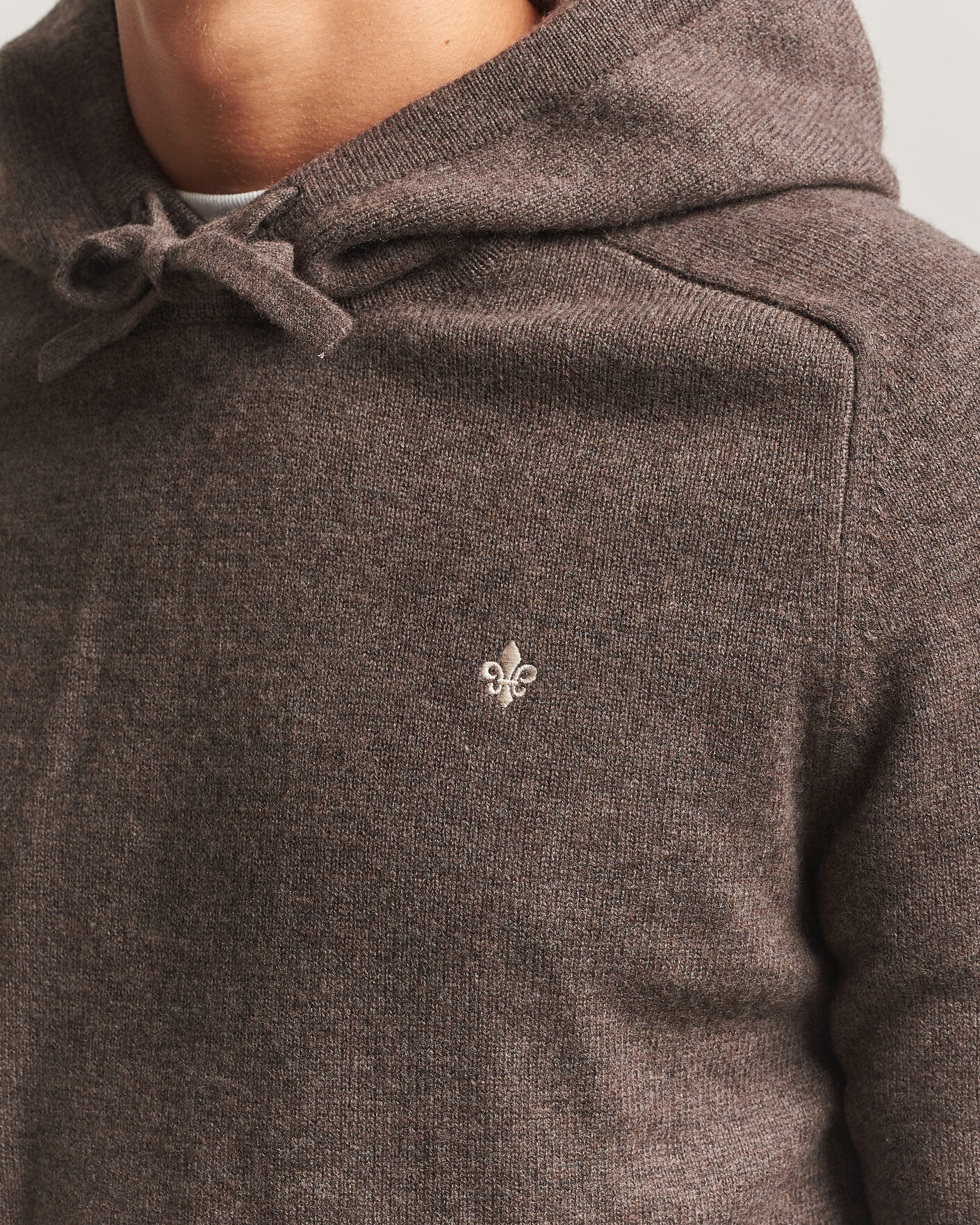 Hombres | Jerséis y prendas de punto | Morris | Hertford Lambswool Hoodie Brown