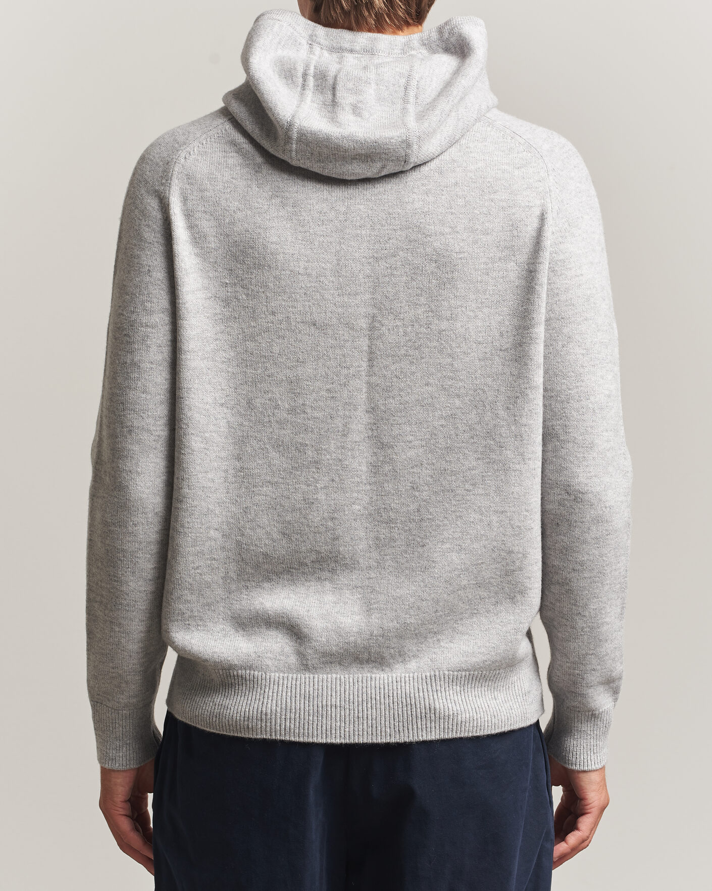 Hombres | Jerséis y prendas de punto | Morris | Hertford Lambswool Hoodie Grey