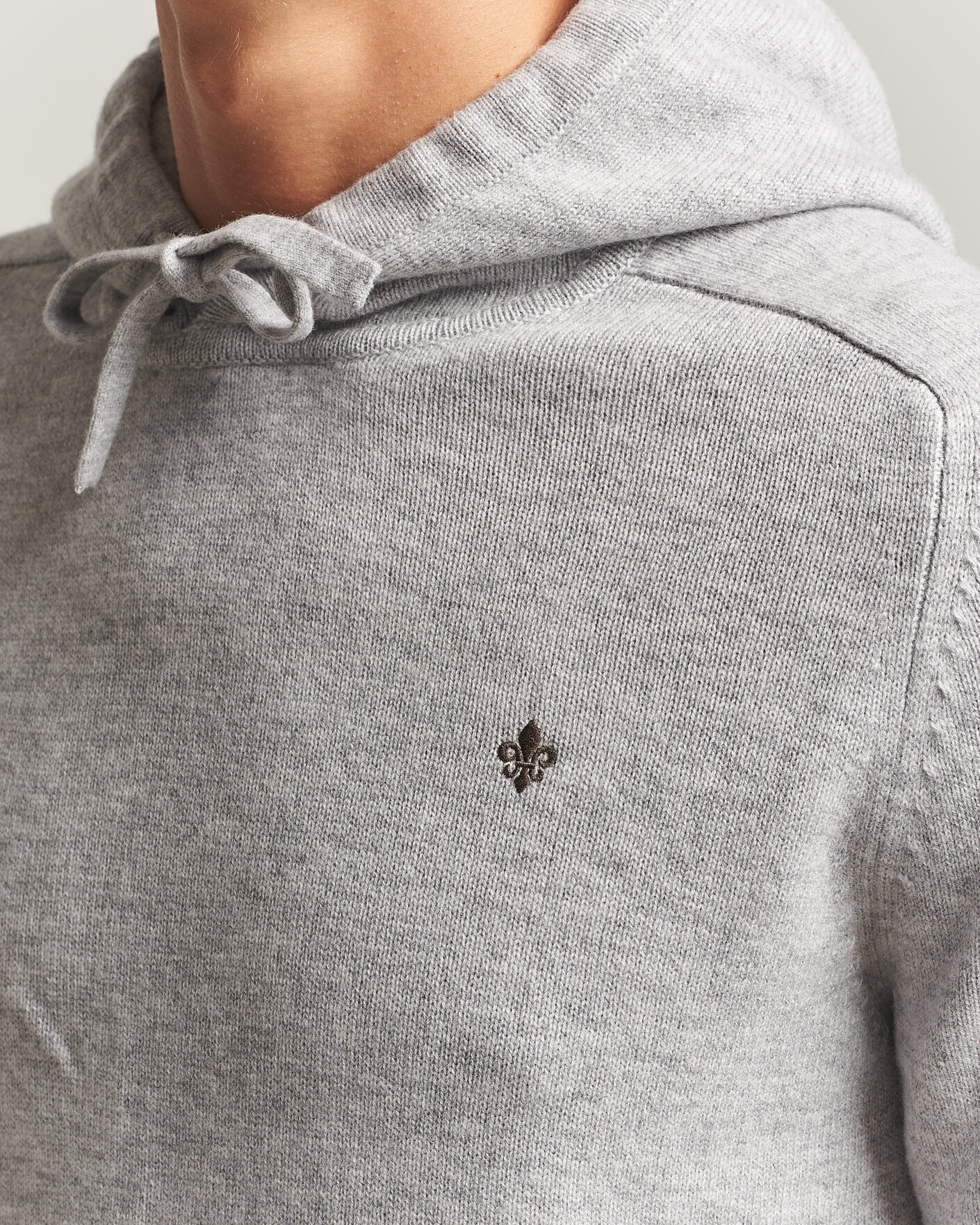 Hombres | Jerséis y prendas de punto | Morris | Hertford Lambswool Hoodie Grey