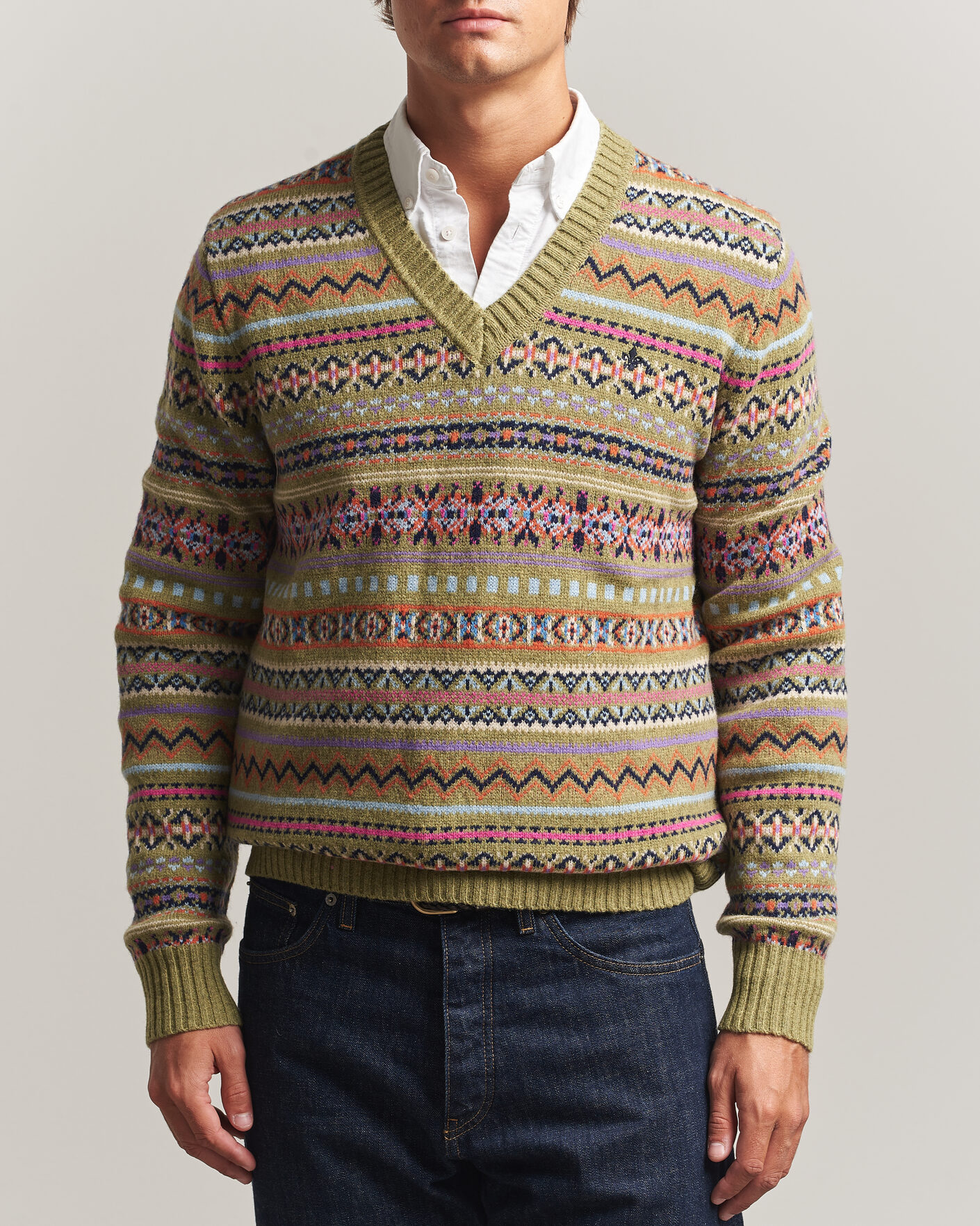 Hombres | Jerséis y prendas de punto | Morris | Tavish V-Neck Olive