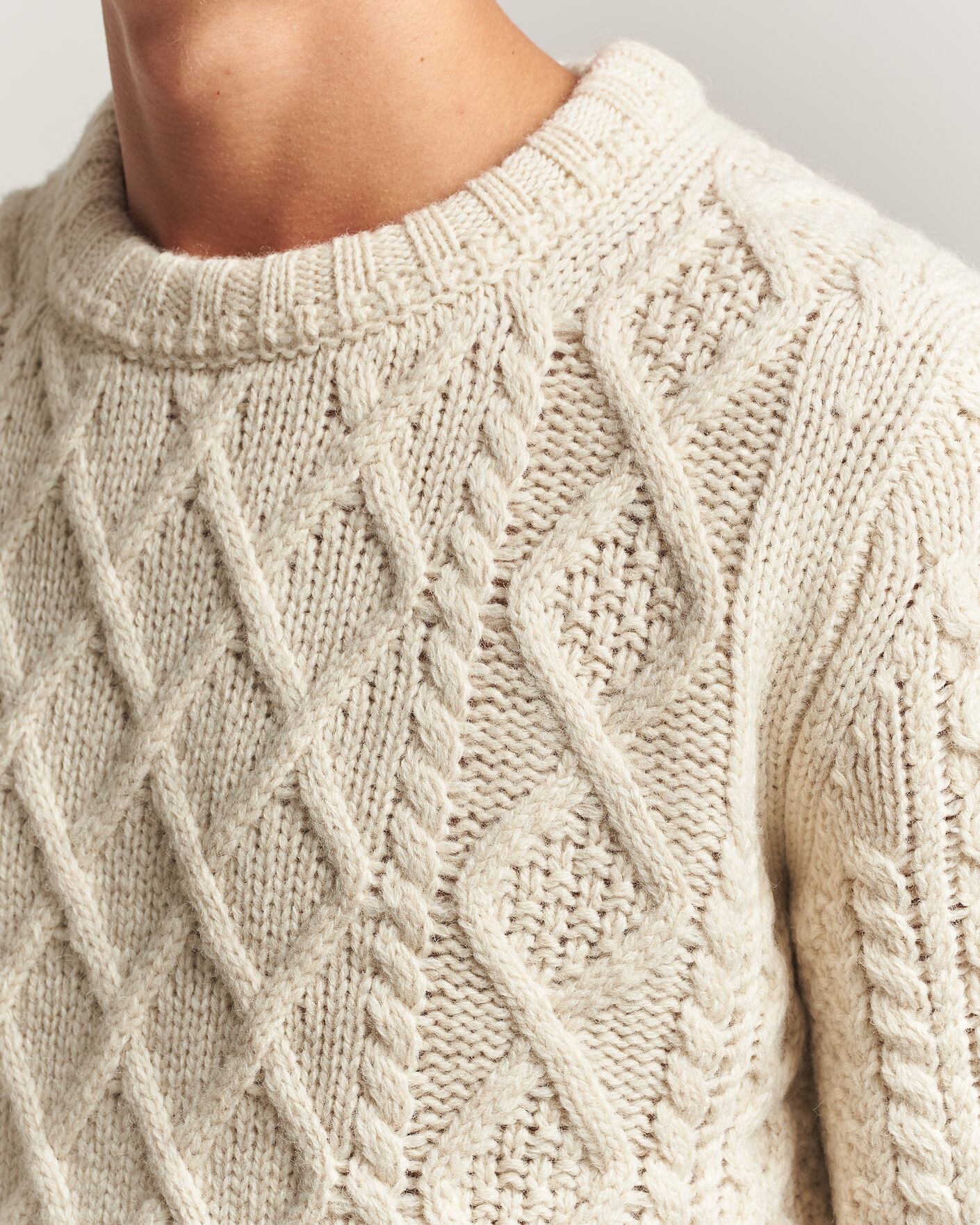 Hombres | Jerséis y prendas de punto | Morris | Ramsey Cable Sweater Off White
