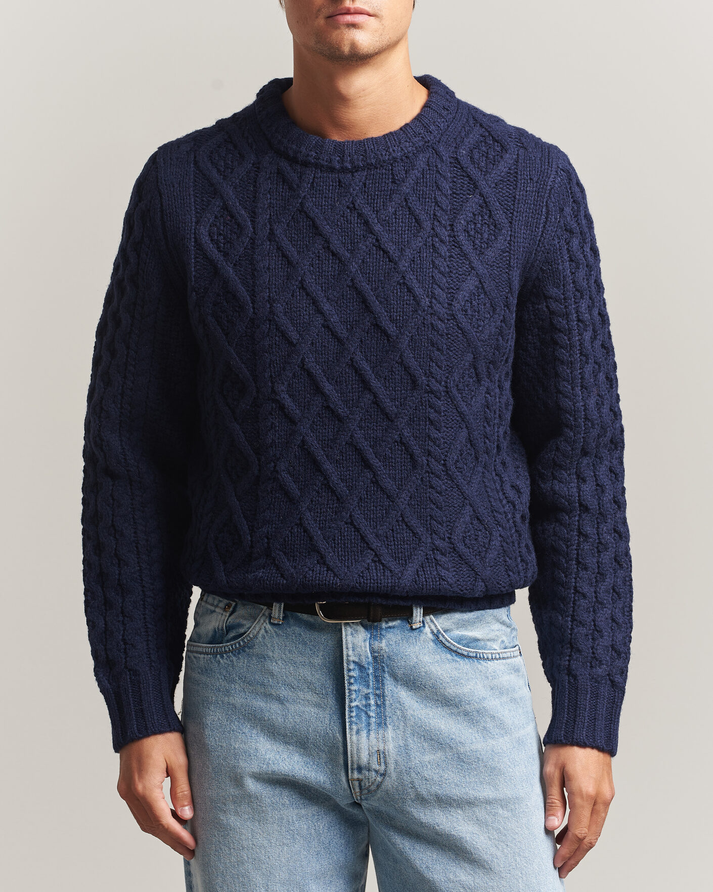 Hombres | Jerséis y prendas de punto | Morris | Ramsey Cable Sweater Navy