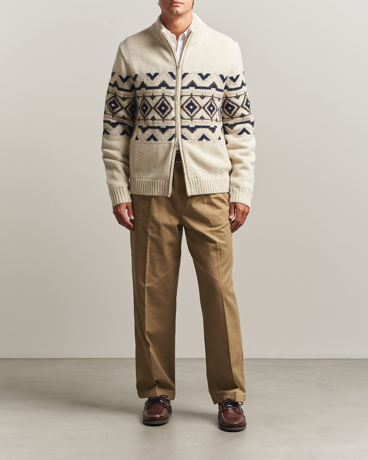 Hombres | Jerséis y prendas de punto | Morris | Hadley Zip Cardigan Off White