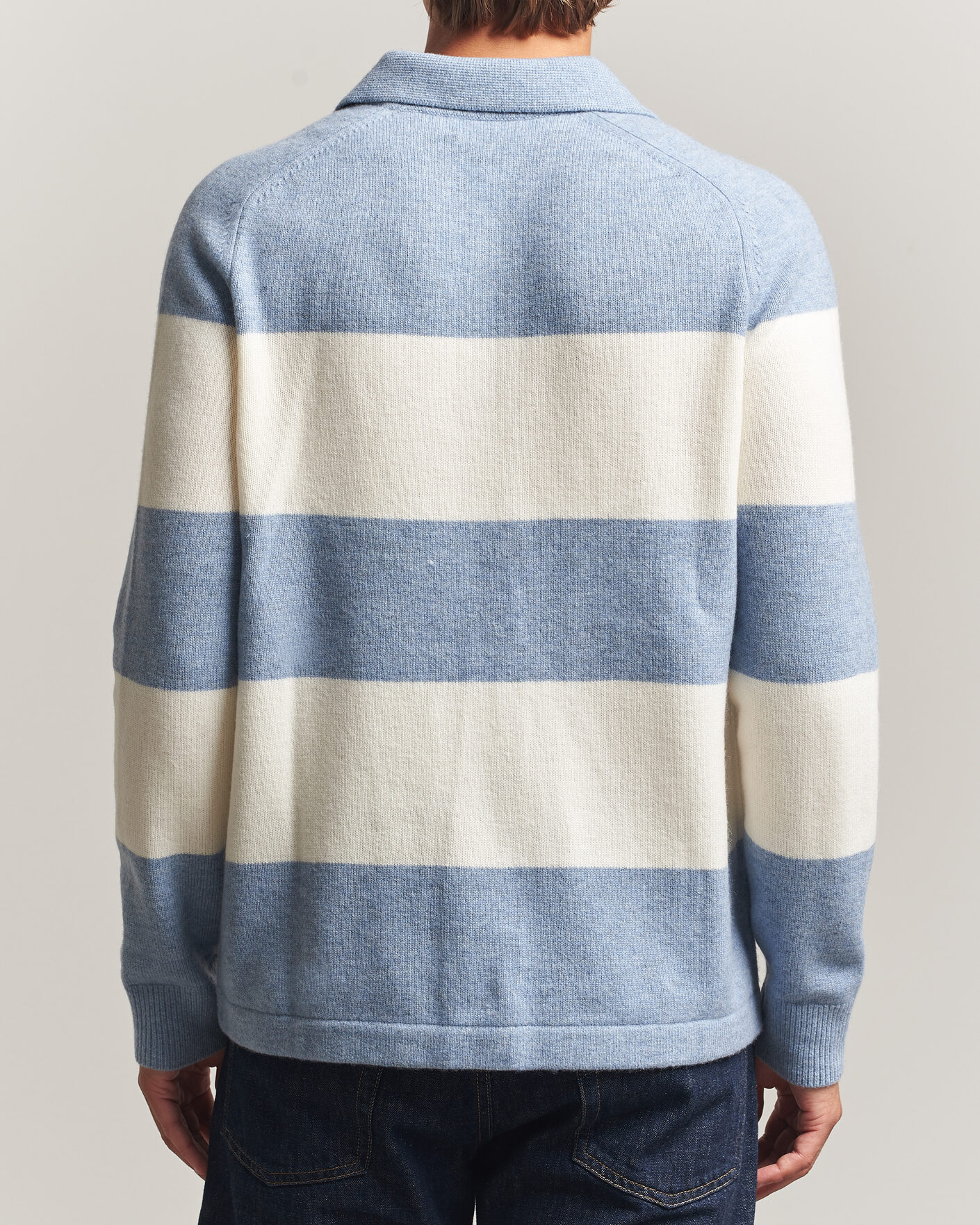 Hombres | Jerséis y prendas de punto | Morris | Hertford Knitted Polo Blue