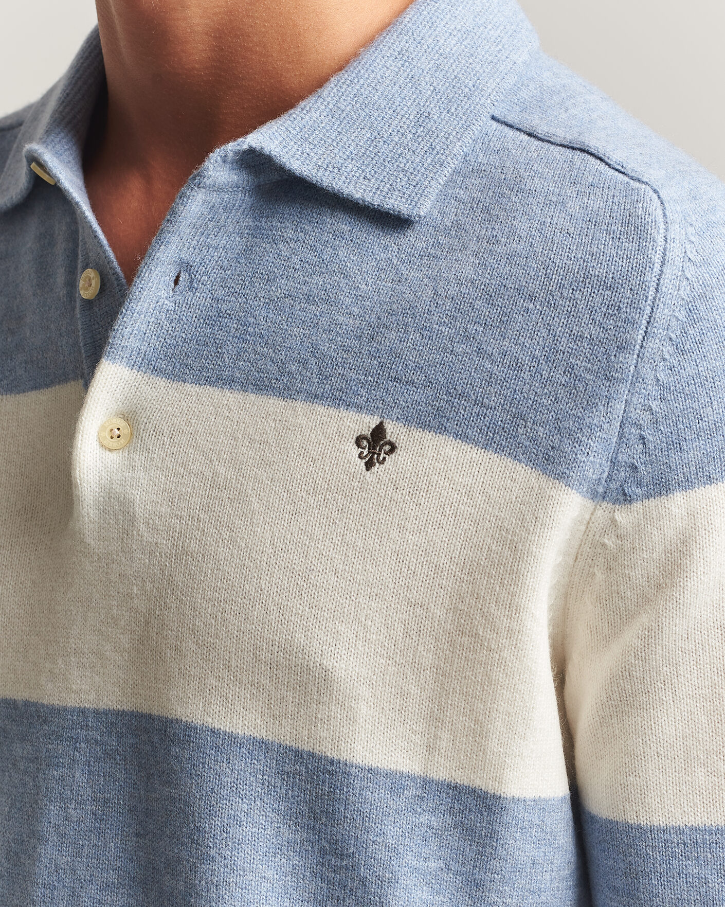 Hombres | Jerséis y prendas de punto | Morris | Hertford Knitted Polo Blue