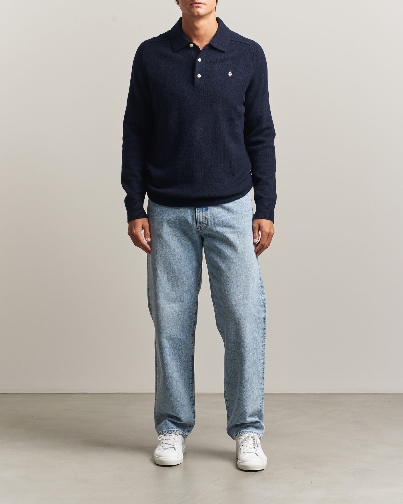 Hombres | Jerséis y prendas de punto | Morris | Hetford Knitted Polo Navy