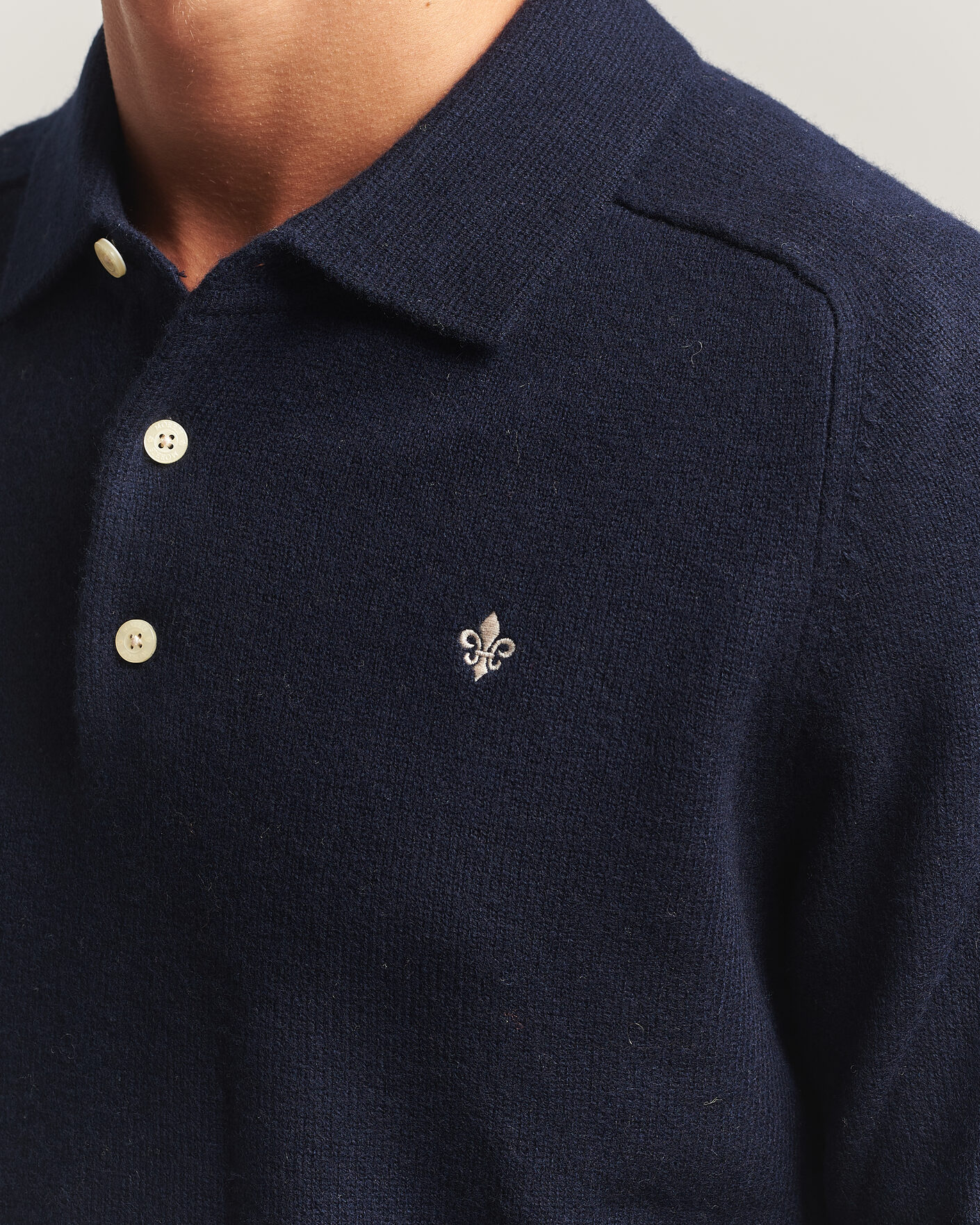 Hombres | Jerséis y prendas de punto | Morris | Hetford Knitted Polo Navy