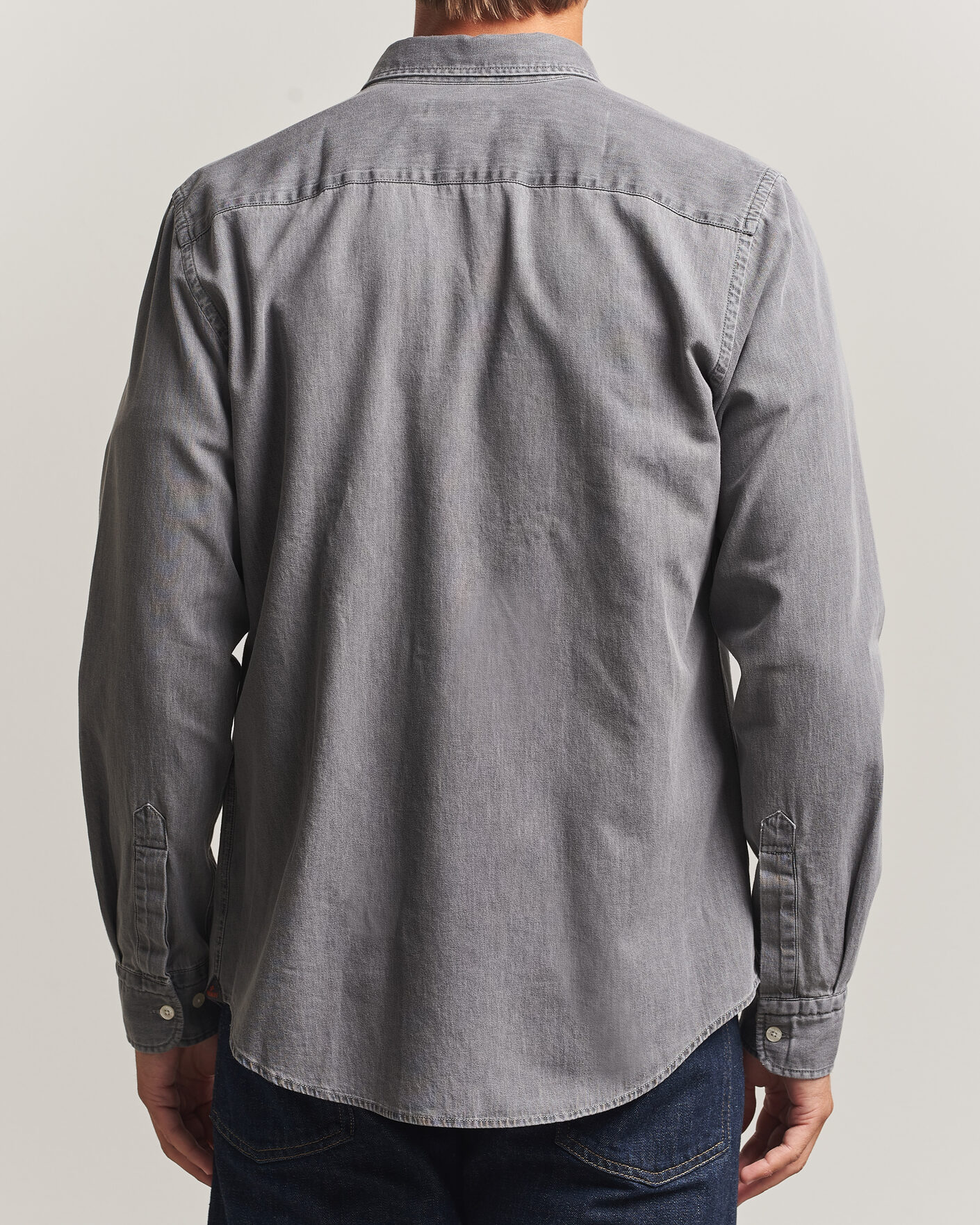 Hombres | Camisas | Morris | Light Denim Shirt Grey