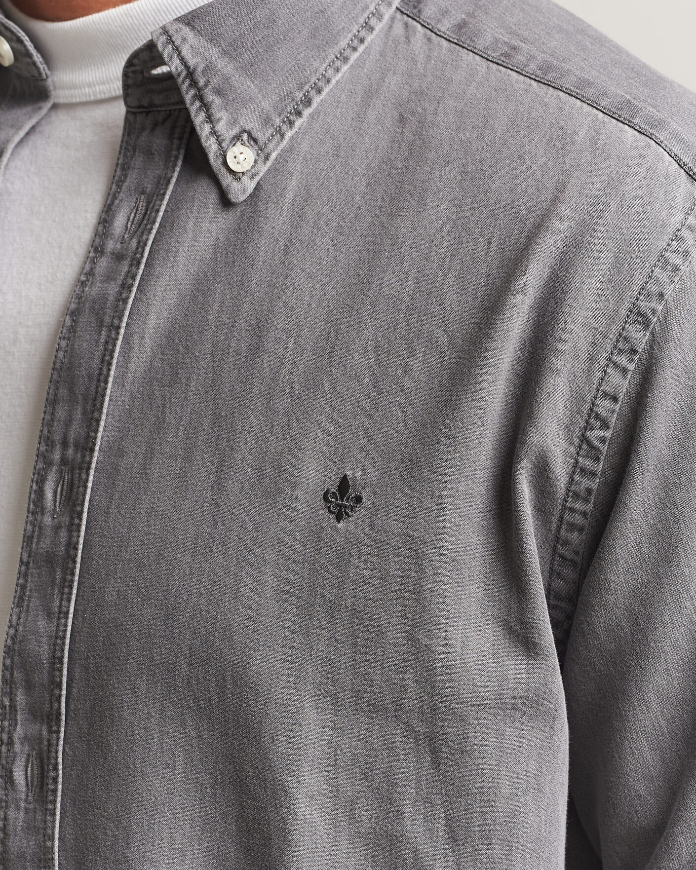 Hombres | Camisas | Morris | Light Denim Shirt Grey