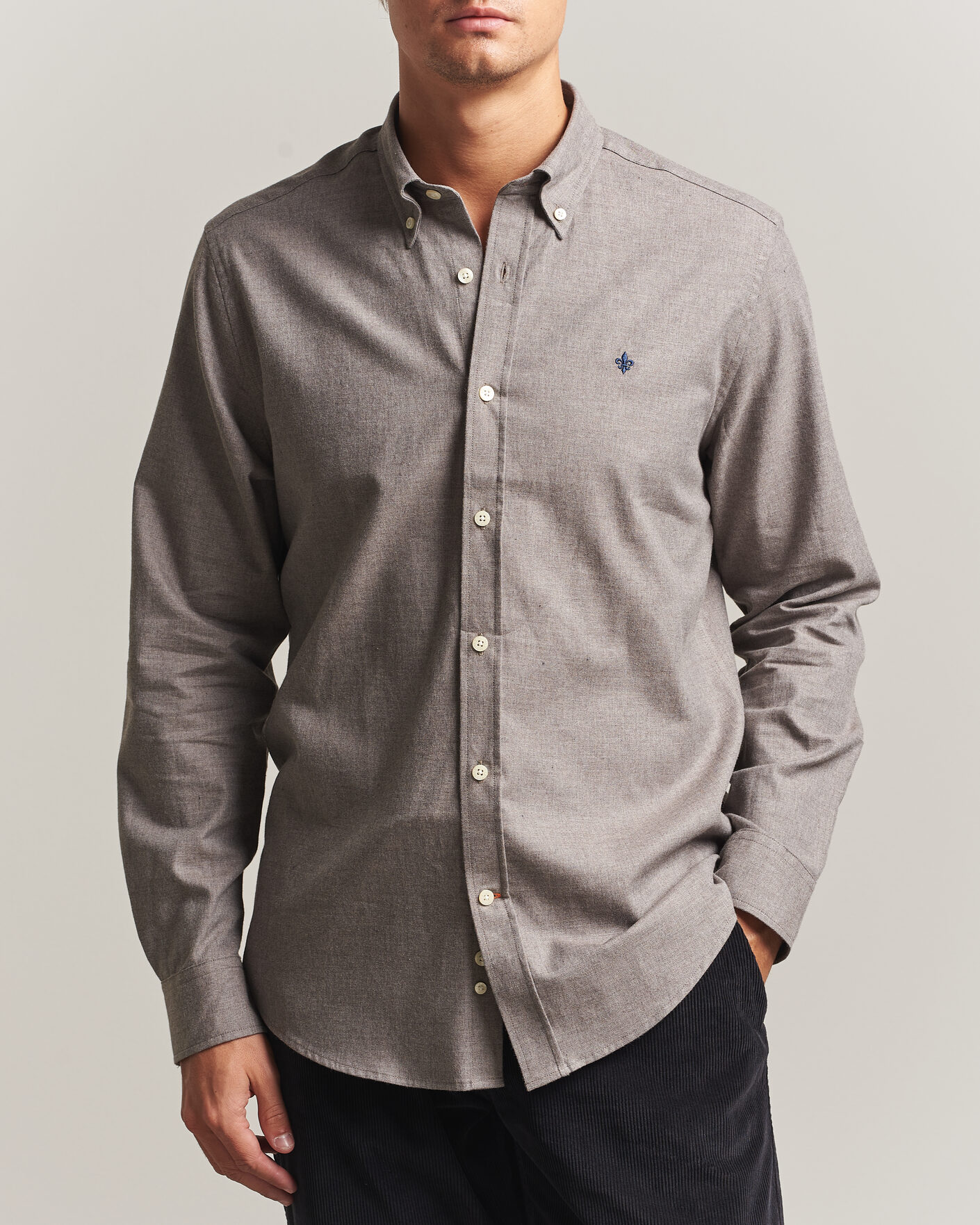 Hombres | Camisas | Morris | Watts Flannel Shirt Grey